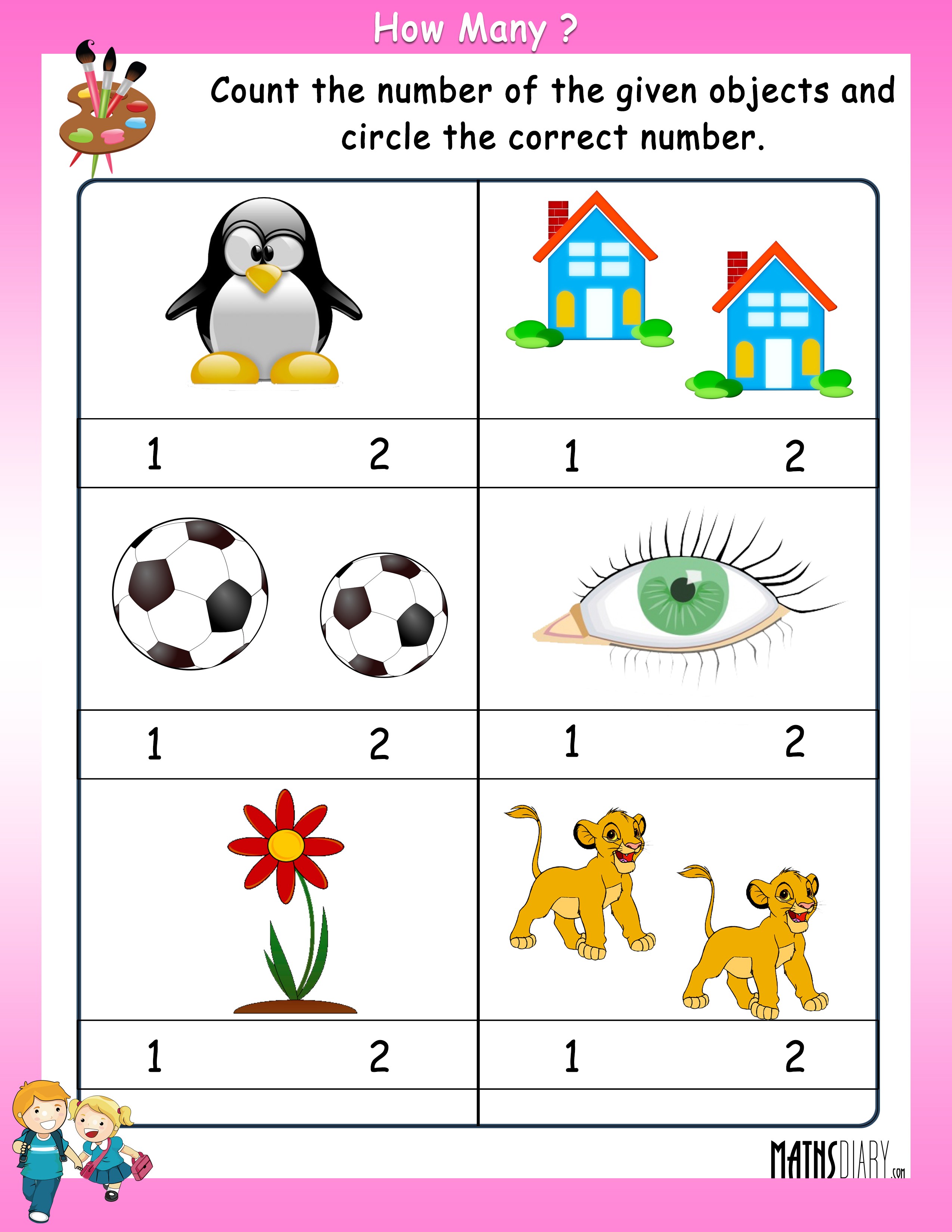 how many objects worksheet 3