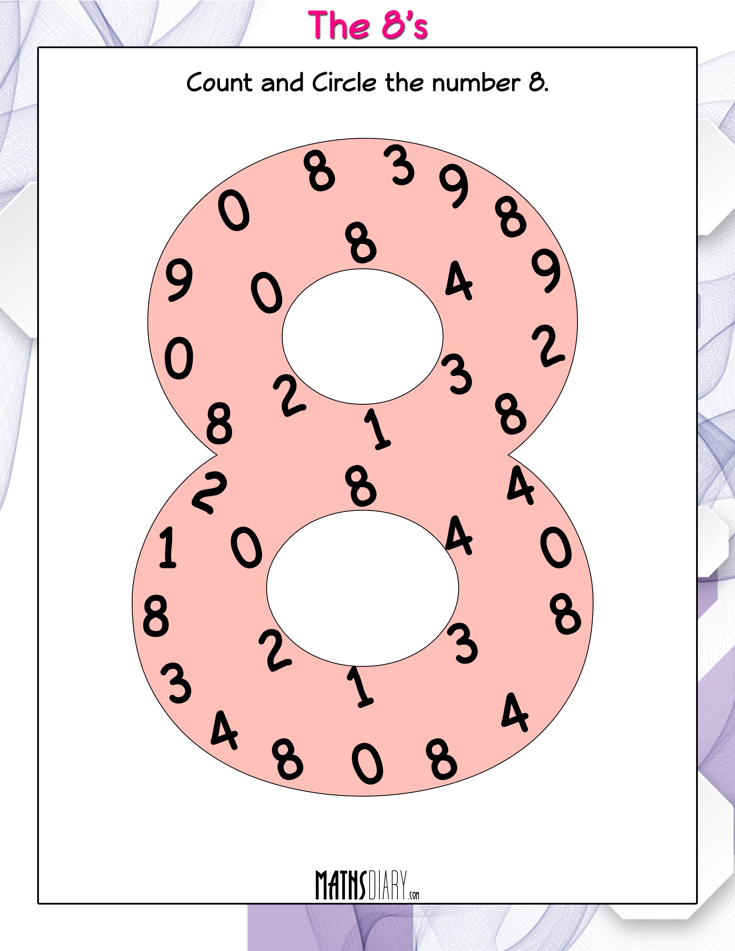 Count and Circle the Numbers Math Worksheets