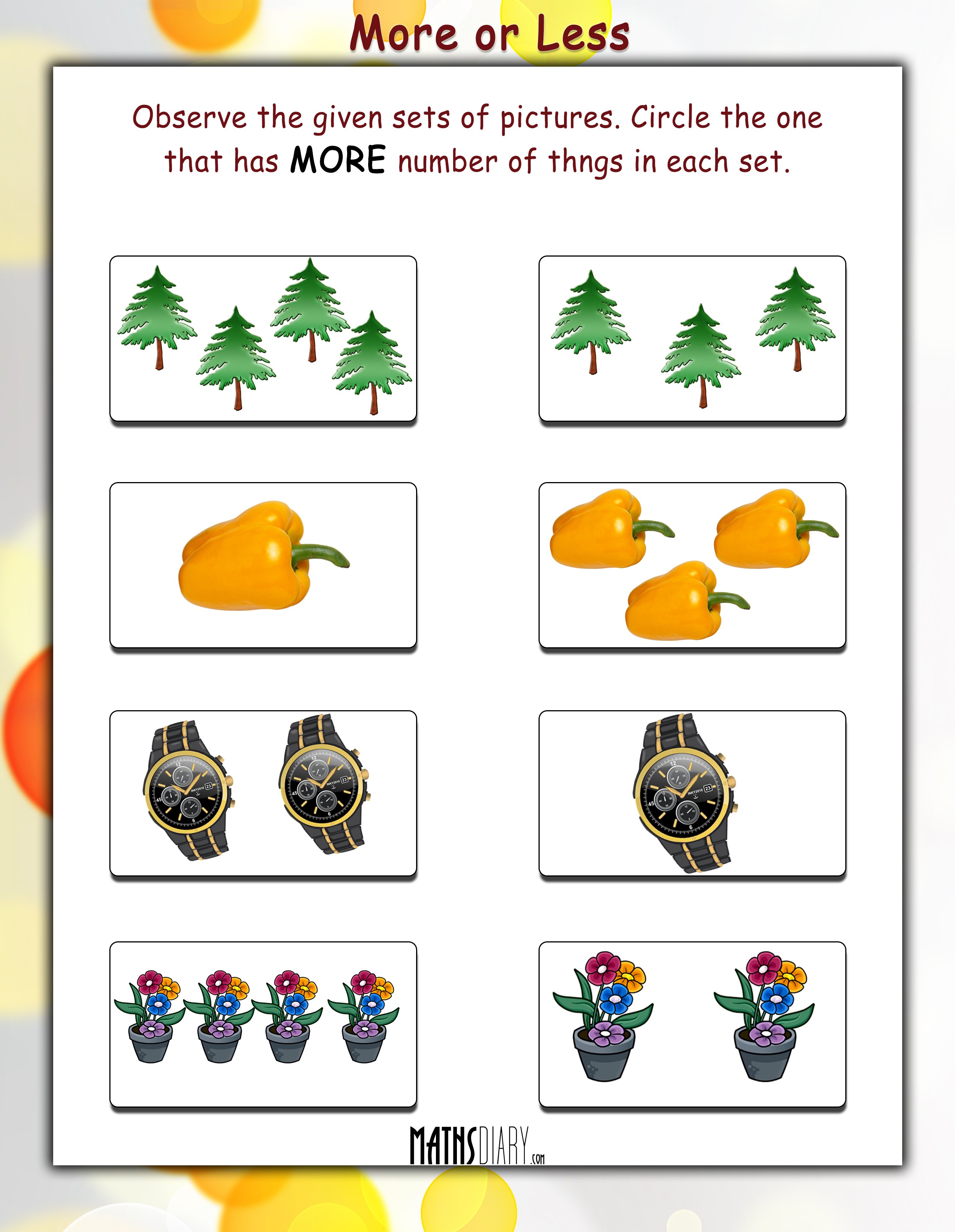 More Or Less Worksheets Free Printable