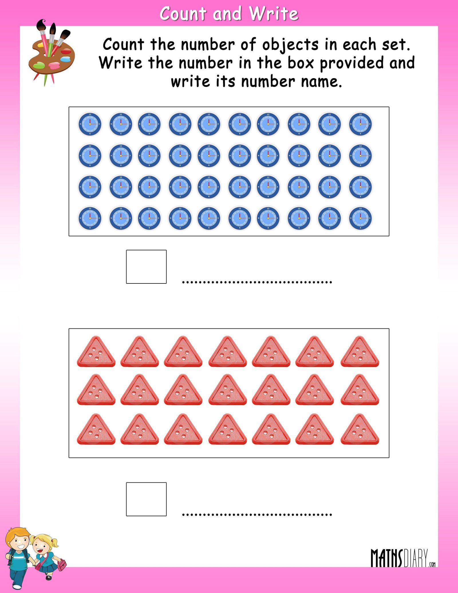 Count The Objects And Write The Number And Number Name Math