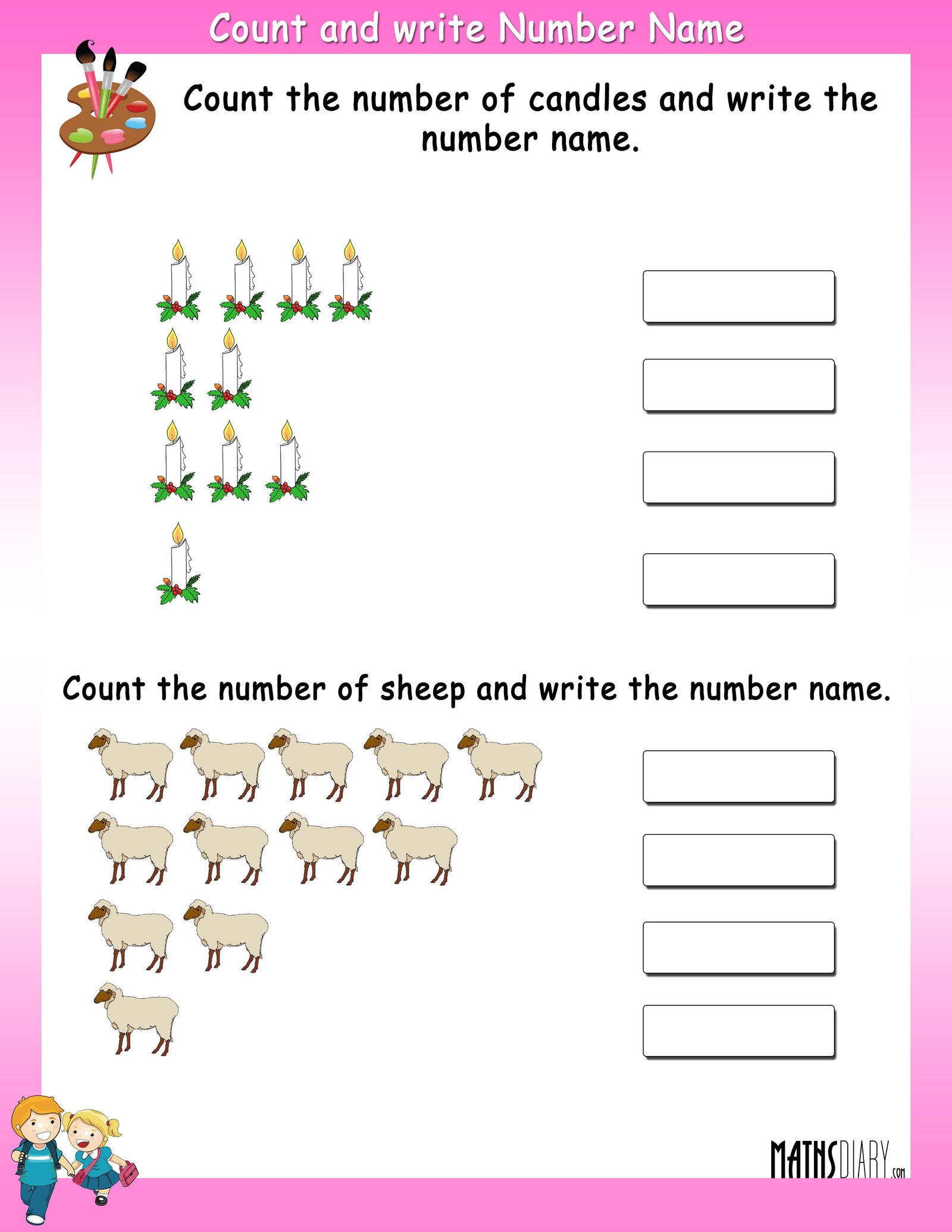 Free Printable Number Name Worksheets