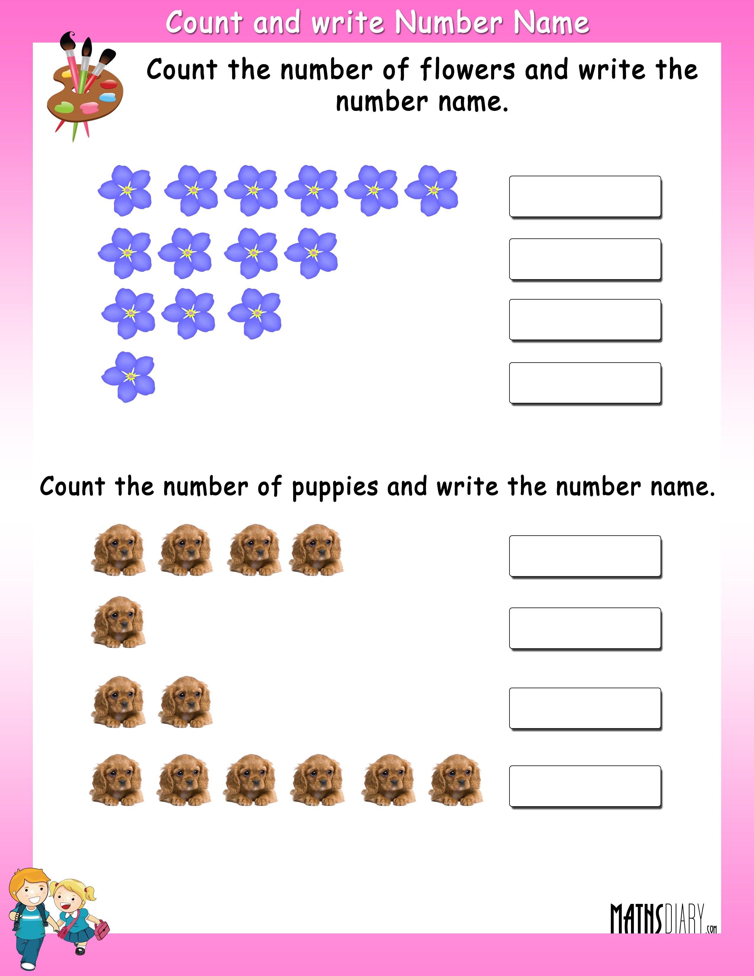 Maths Worksheet On Number Names
