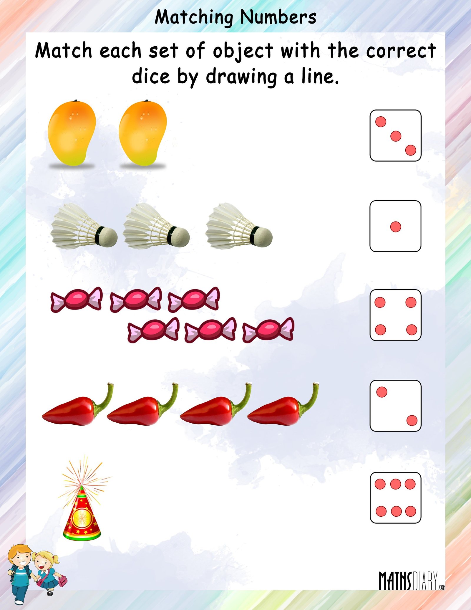Count The Objects And Match With The Given Numbers Math Worksheets