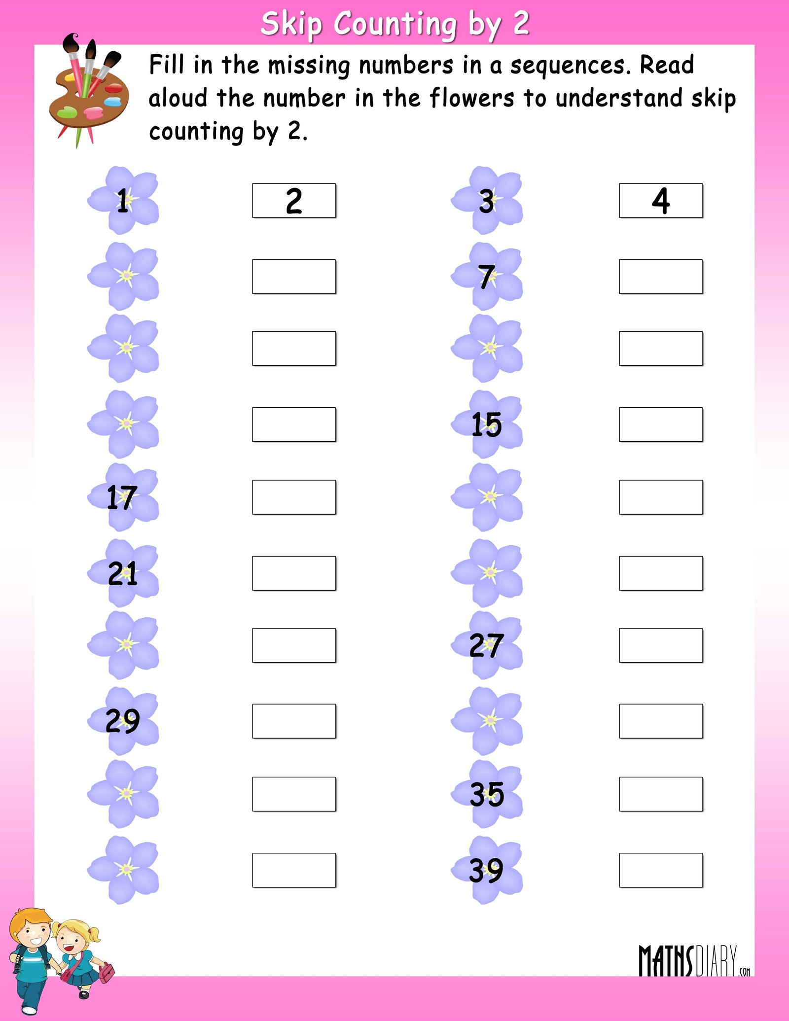 Skip Counting For Multiplication Worksheets