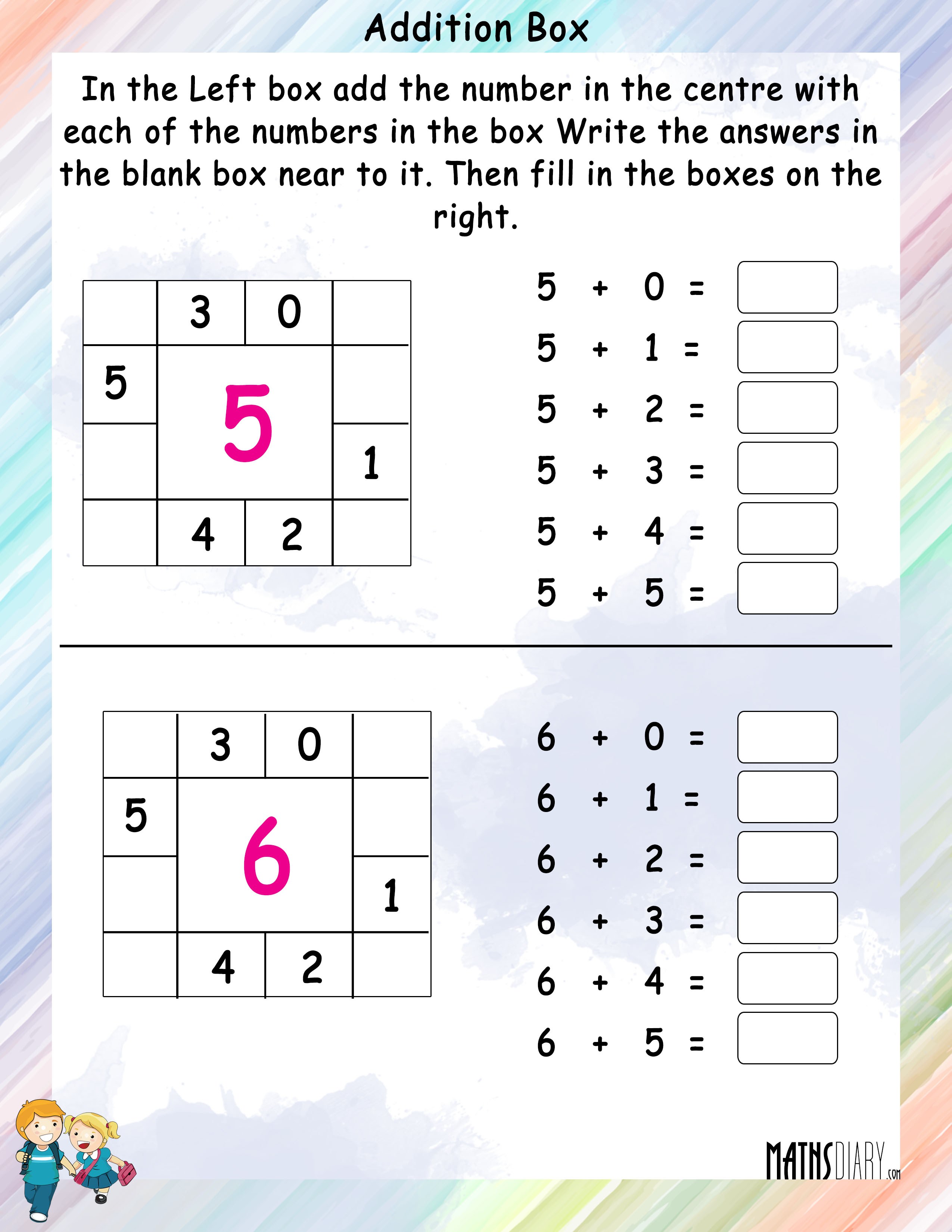 Printable Worksheet Of Numbered Boxes