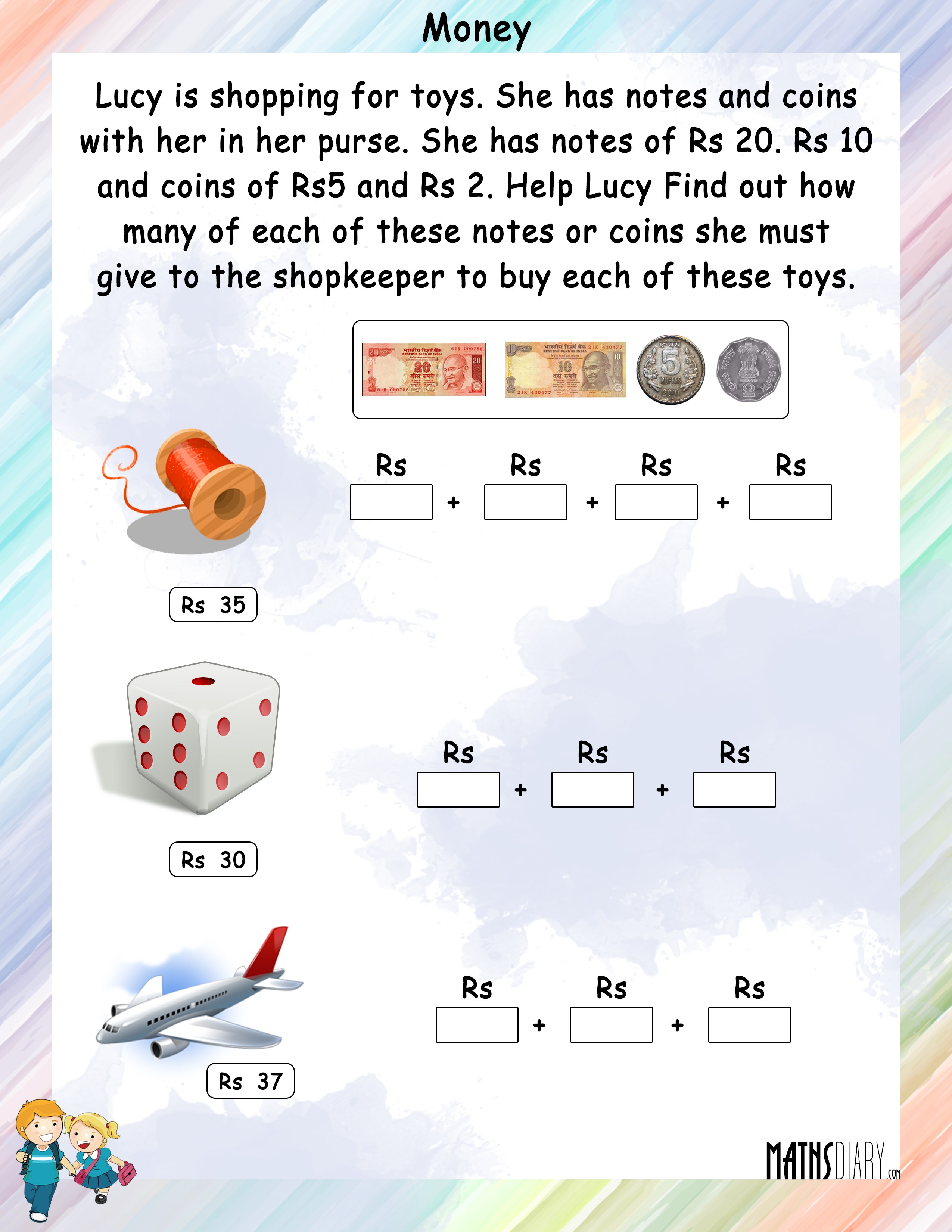 Free Printable Cards With Money Word Problems For Grade 2