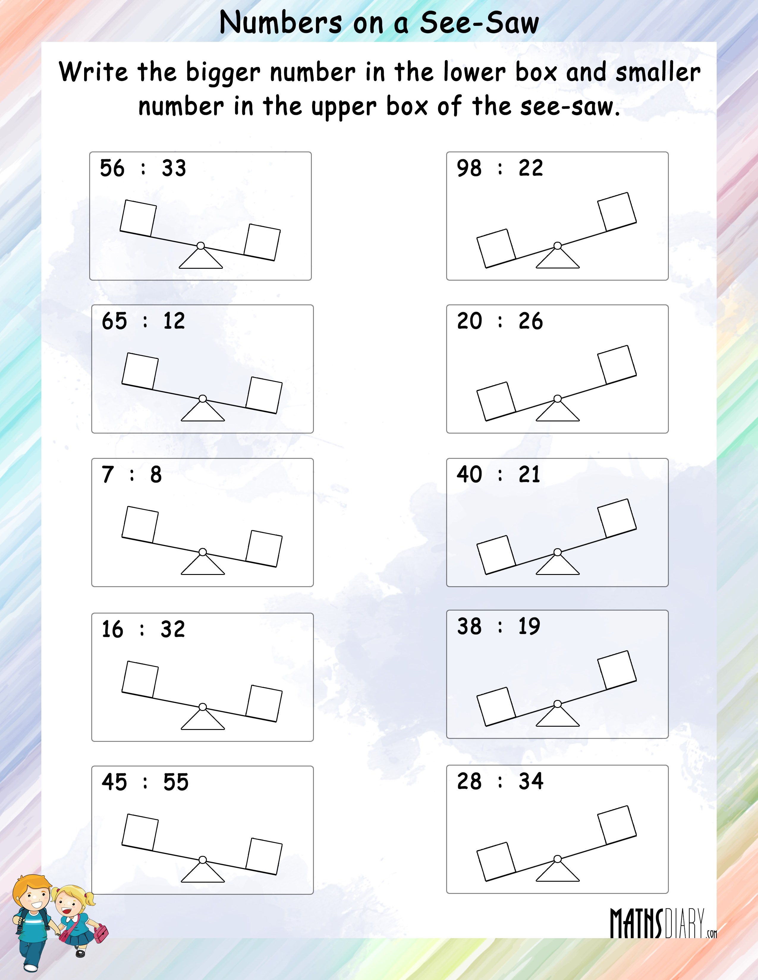 bigger-and-smaller-number-on-a-see-saw-math-worksheets-mathsdiary