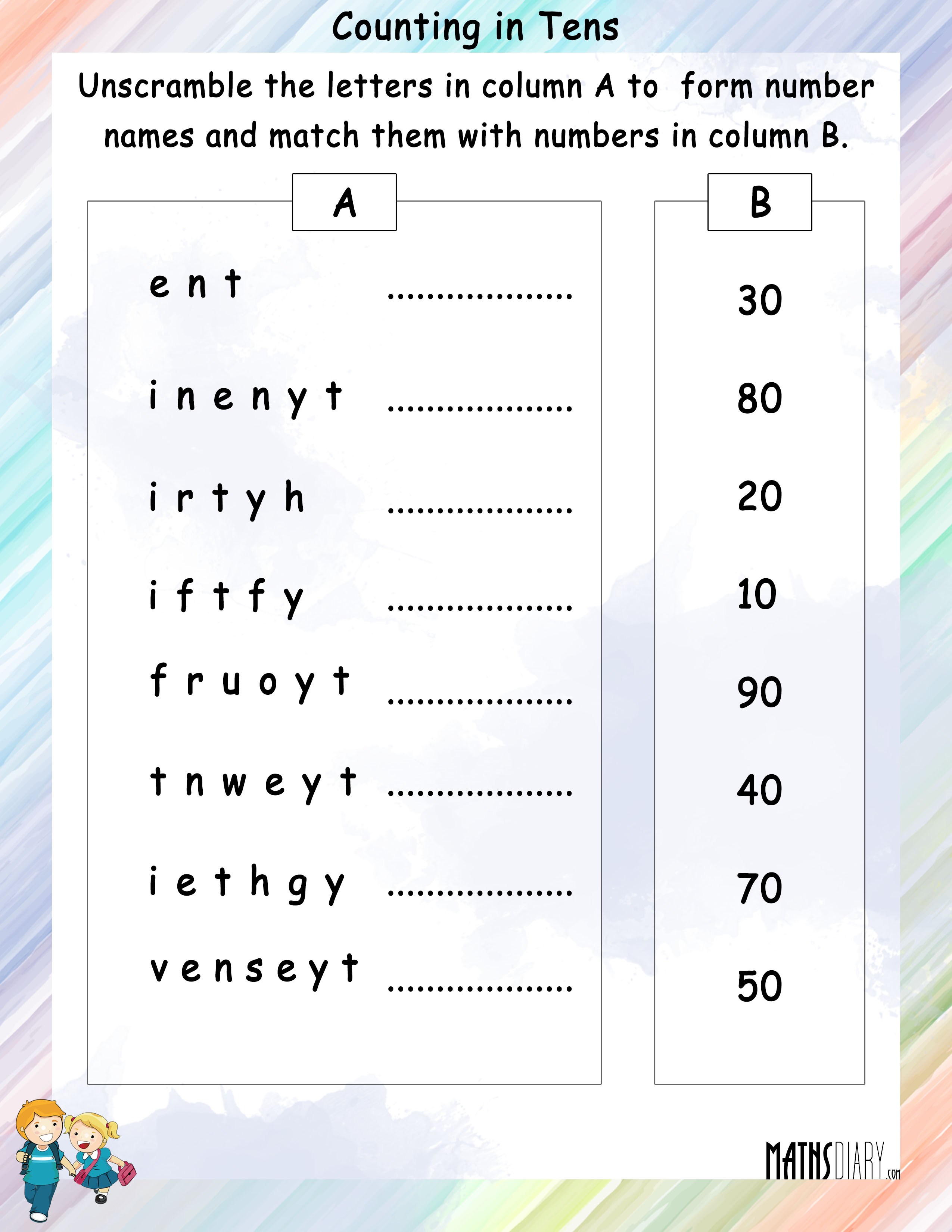 Unscramble Letters To Form Number Names Math Worksheets MathsDiary