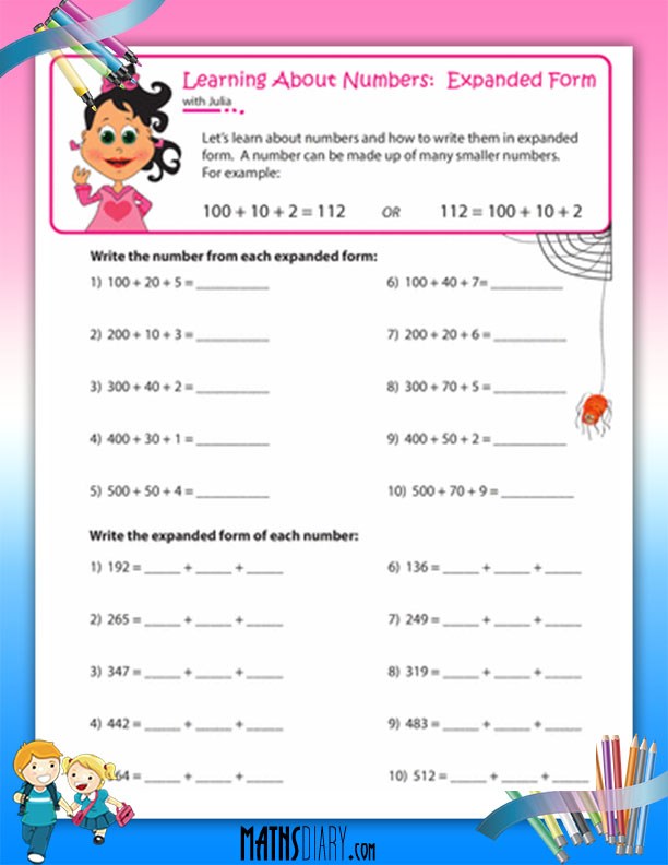 Writing Numbers In Expanded Form Worksheets 235 584