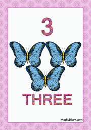 3 blue butterflies