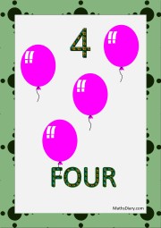 4 pink balloons