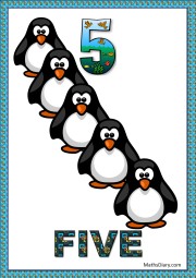 5 penguins in a row
