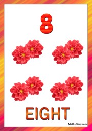 8 red flowers
