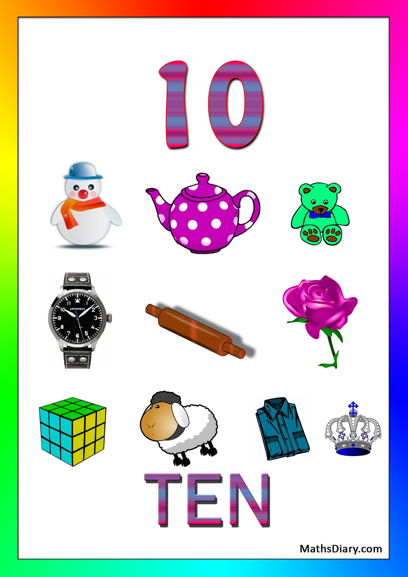 Counting Objects To 10 Worksheet