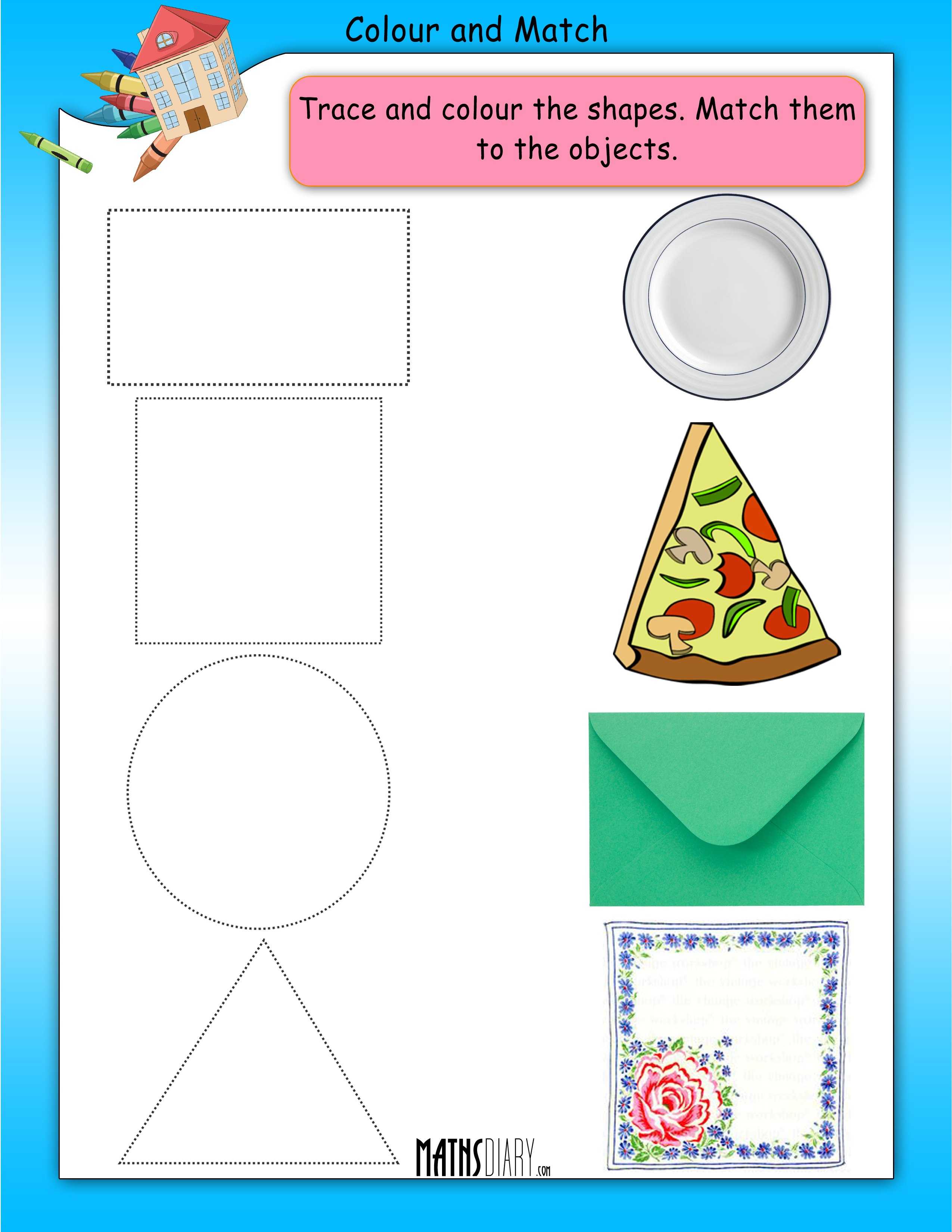 kindergarten worksheets on shapes