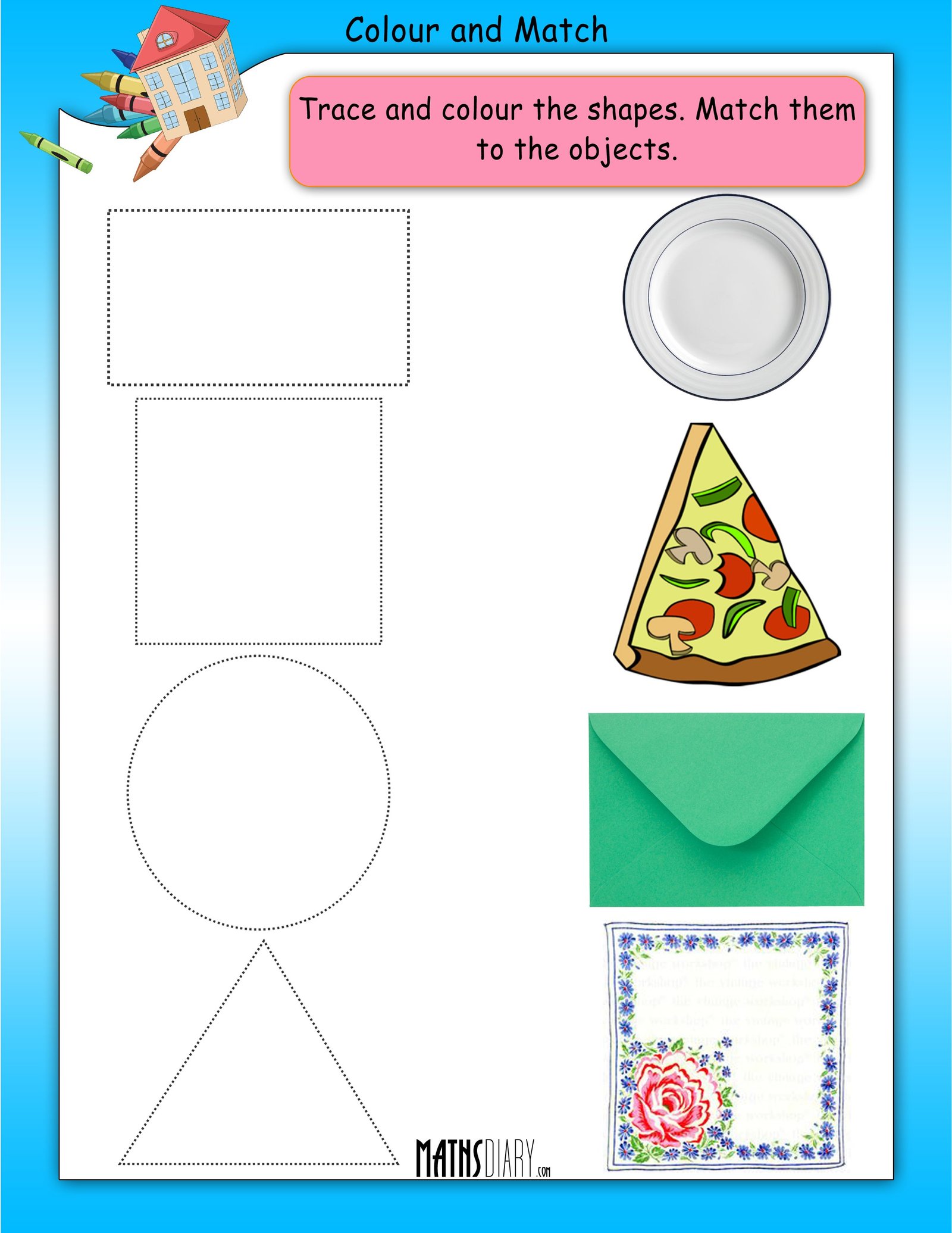 Matching Shapes With Objects Worksheets Worksheets For Kindergarten Matching Shapes With Objects Worksheets Worksheets For Kindergarten