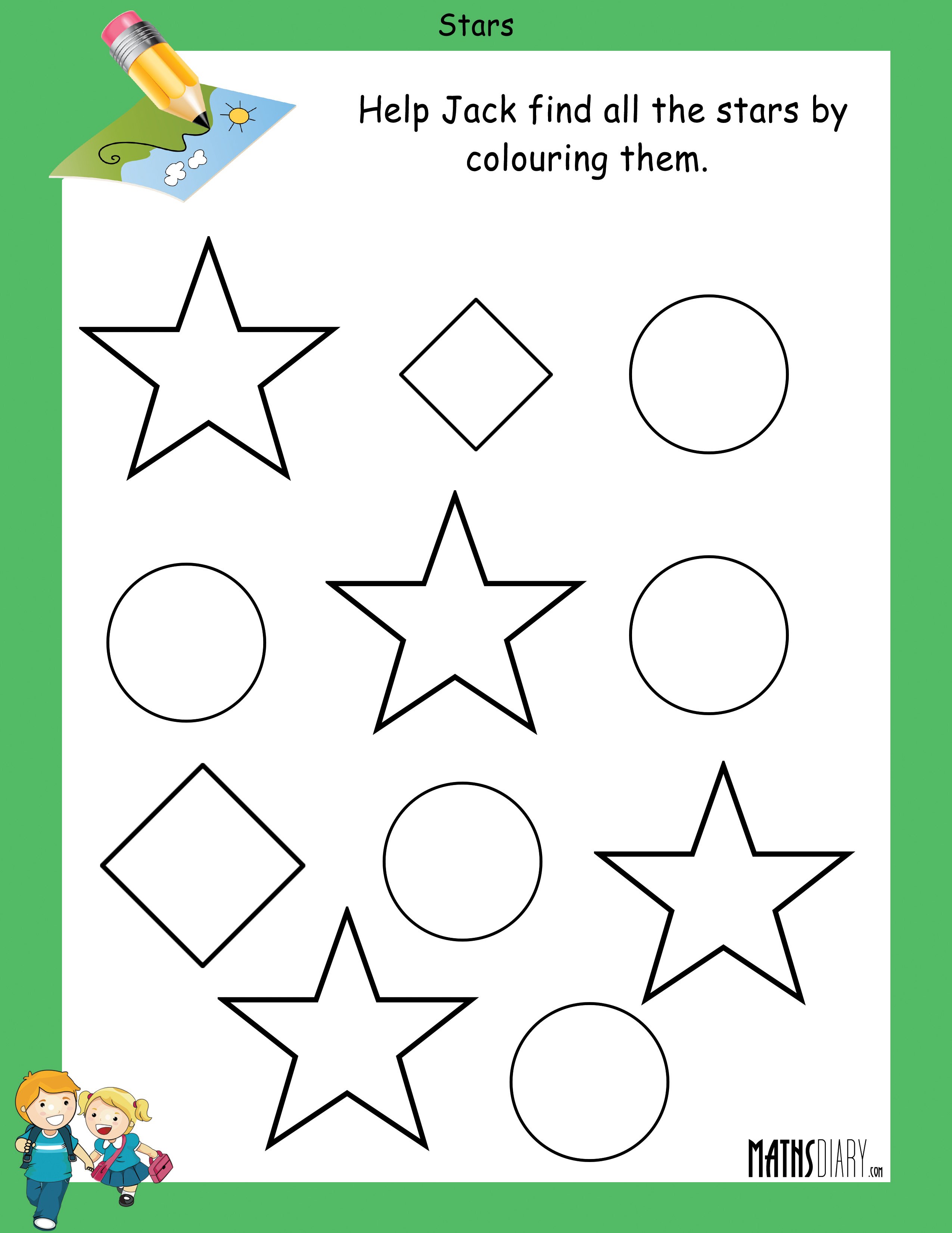 Finding shapes - Math Worksheets - MathsDiary.com