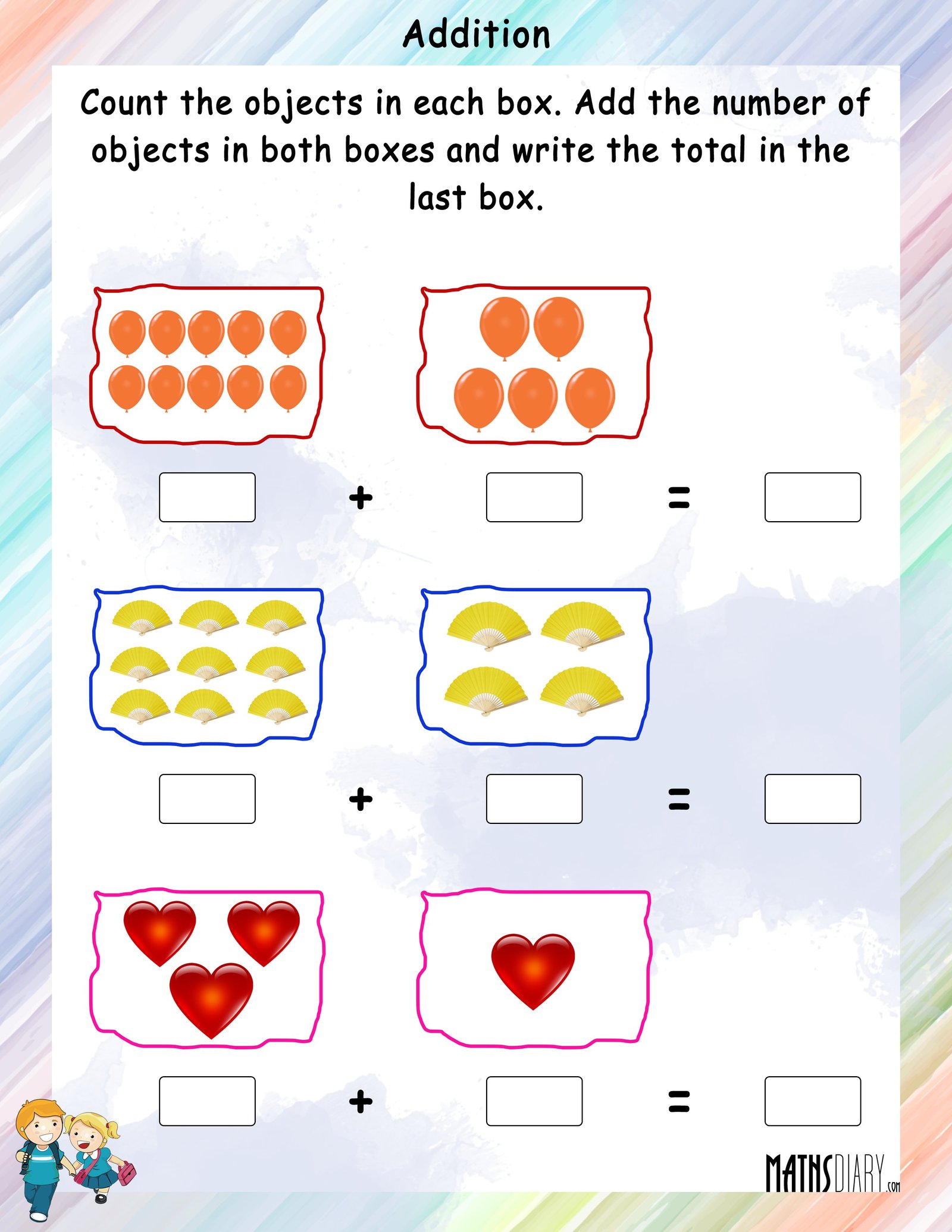 maths homework for nursery