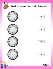 Match-the-clock-with-time-worksheet-1