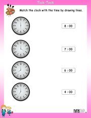 Match-the-clock-with-time-worksheet-6
