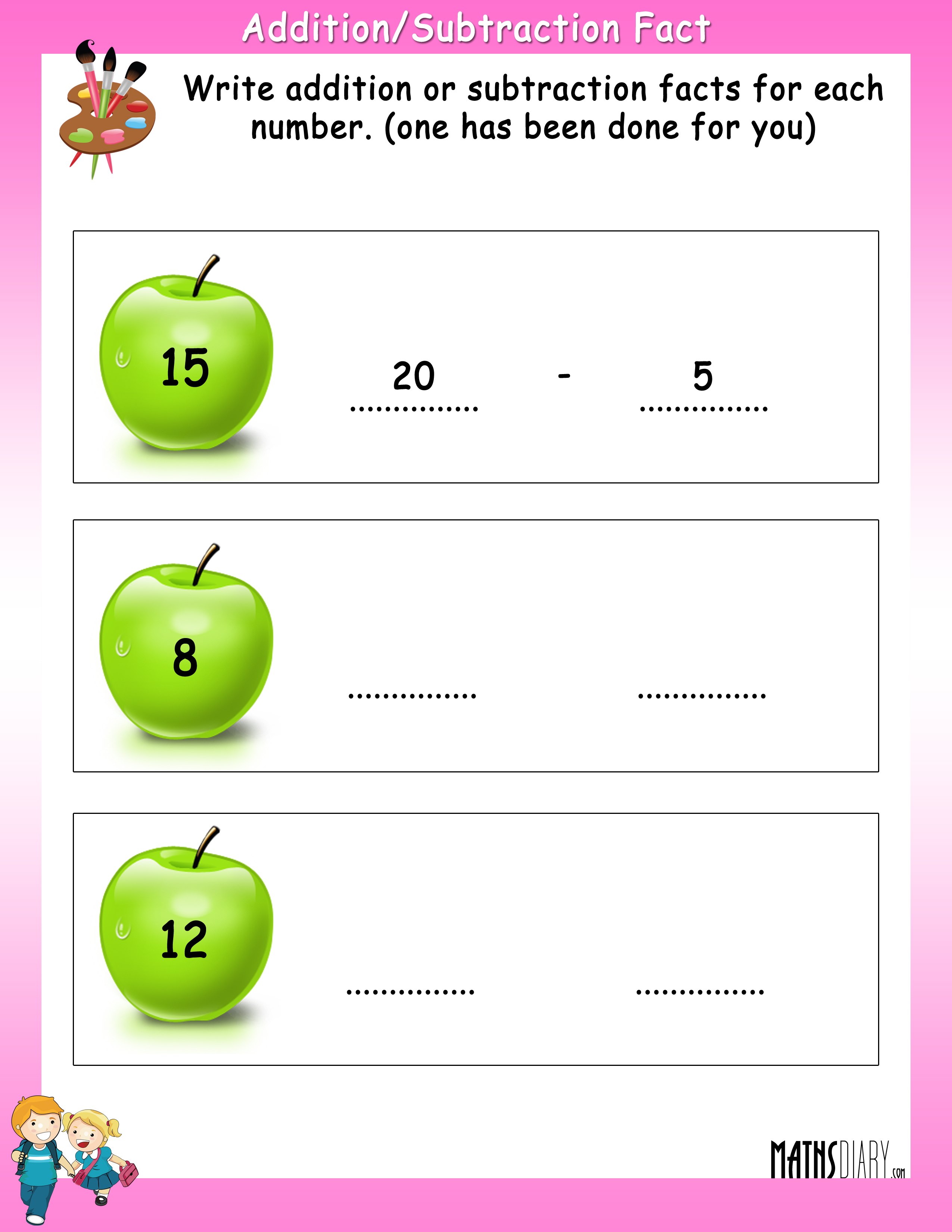 addition and subtraction homework