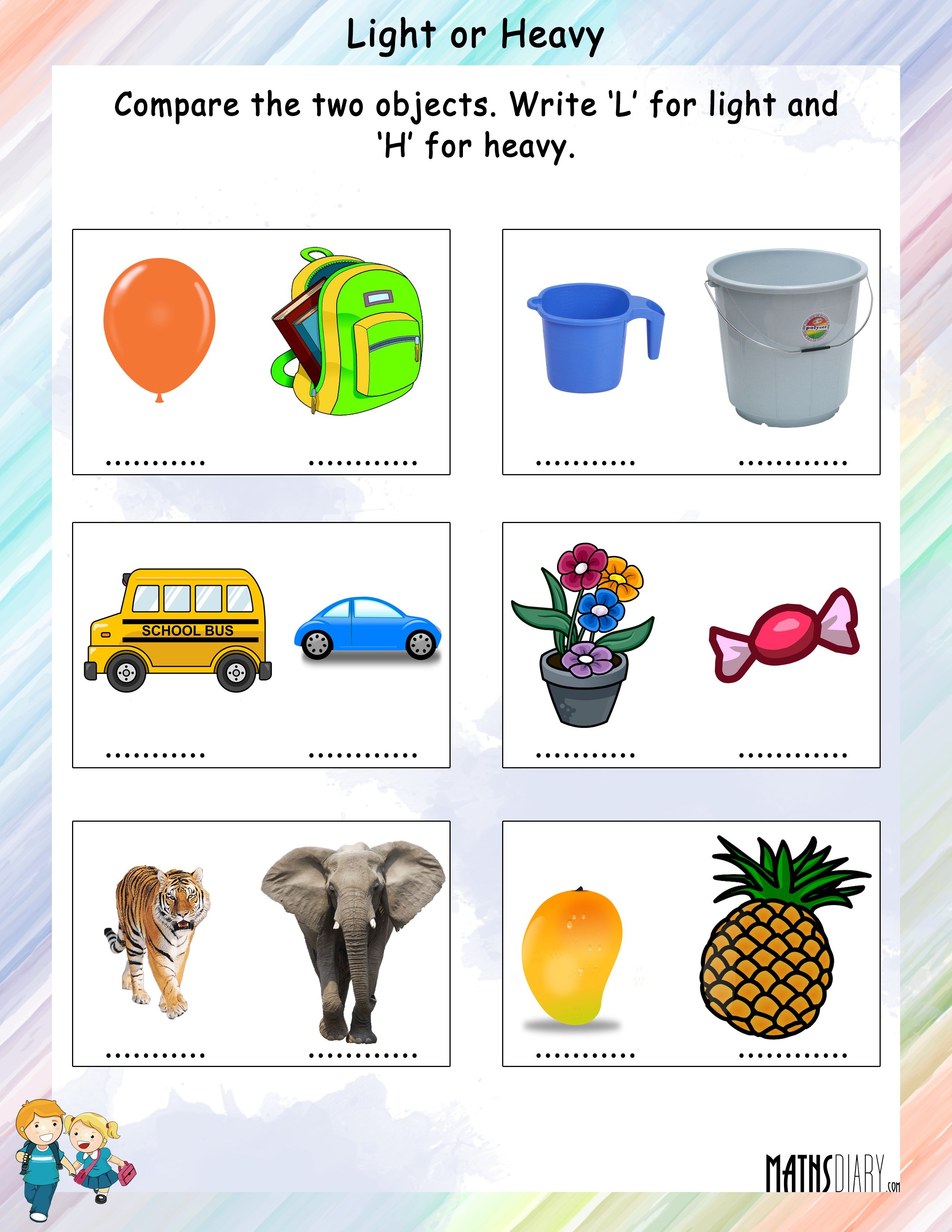 Comparing Objects Worksheets For Grade 1
