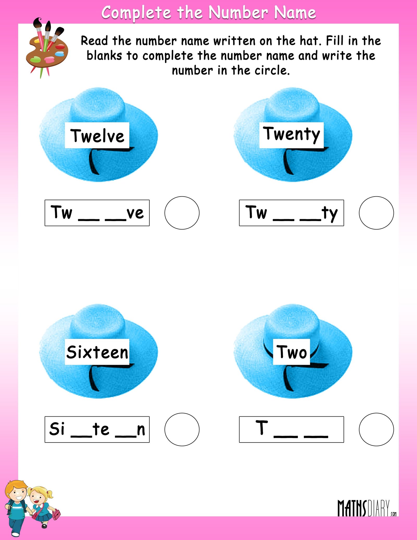 naming numbers ukg math worksheets