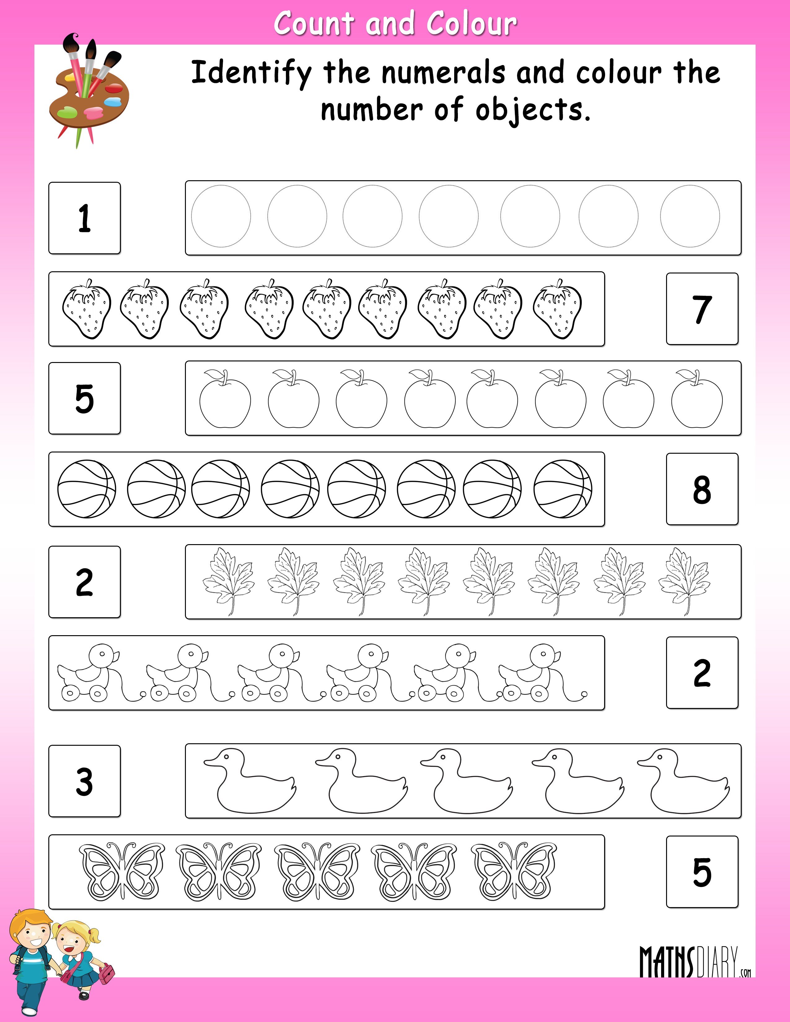 Counting Grade 1 Math Worksheets Page 2