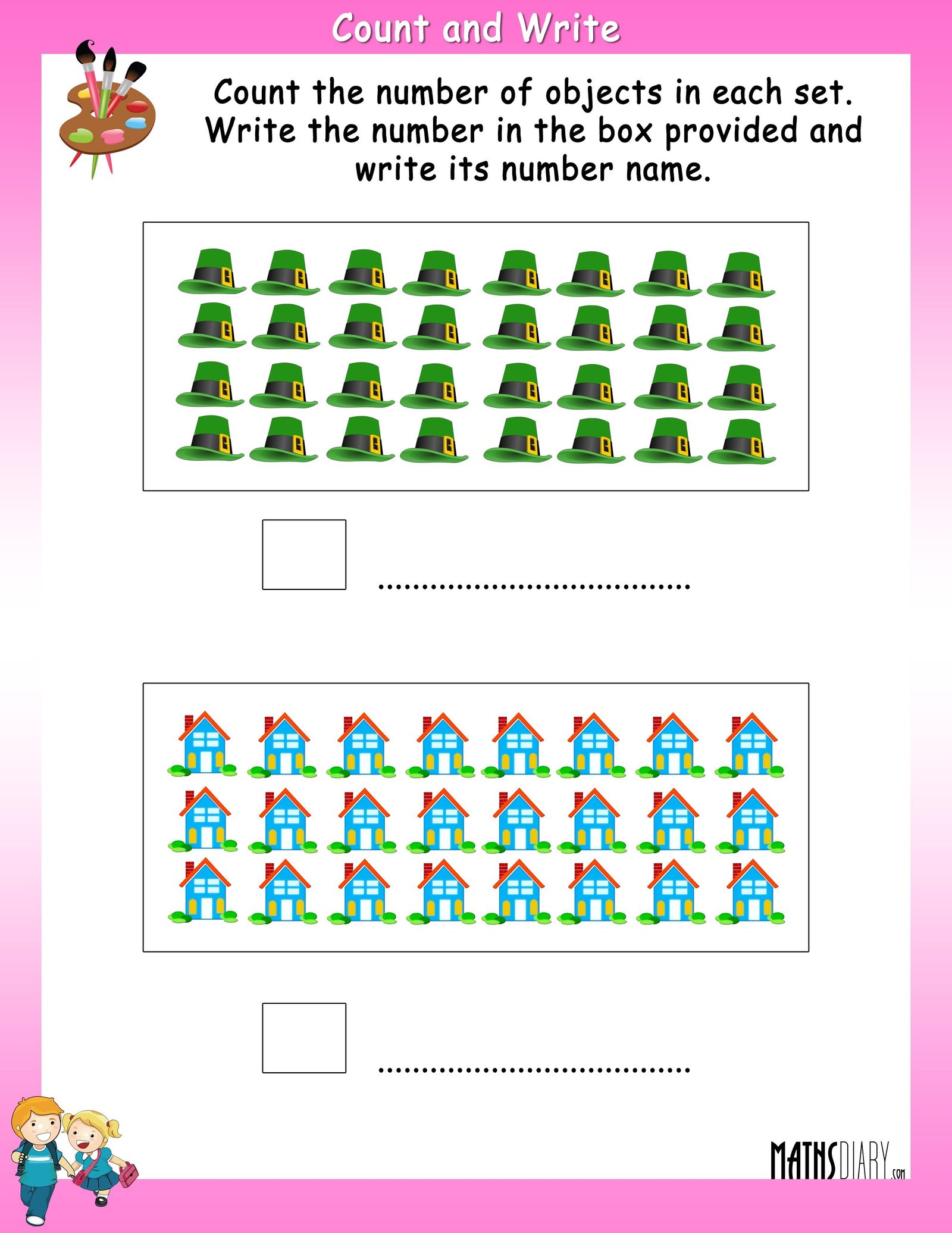 Worksheet For Counting Numbers