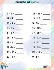 horizontal-subtraction-worksheet-1