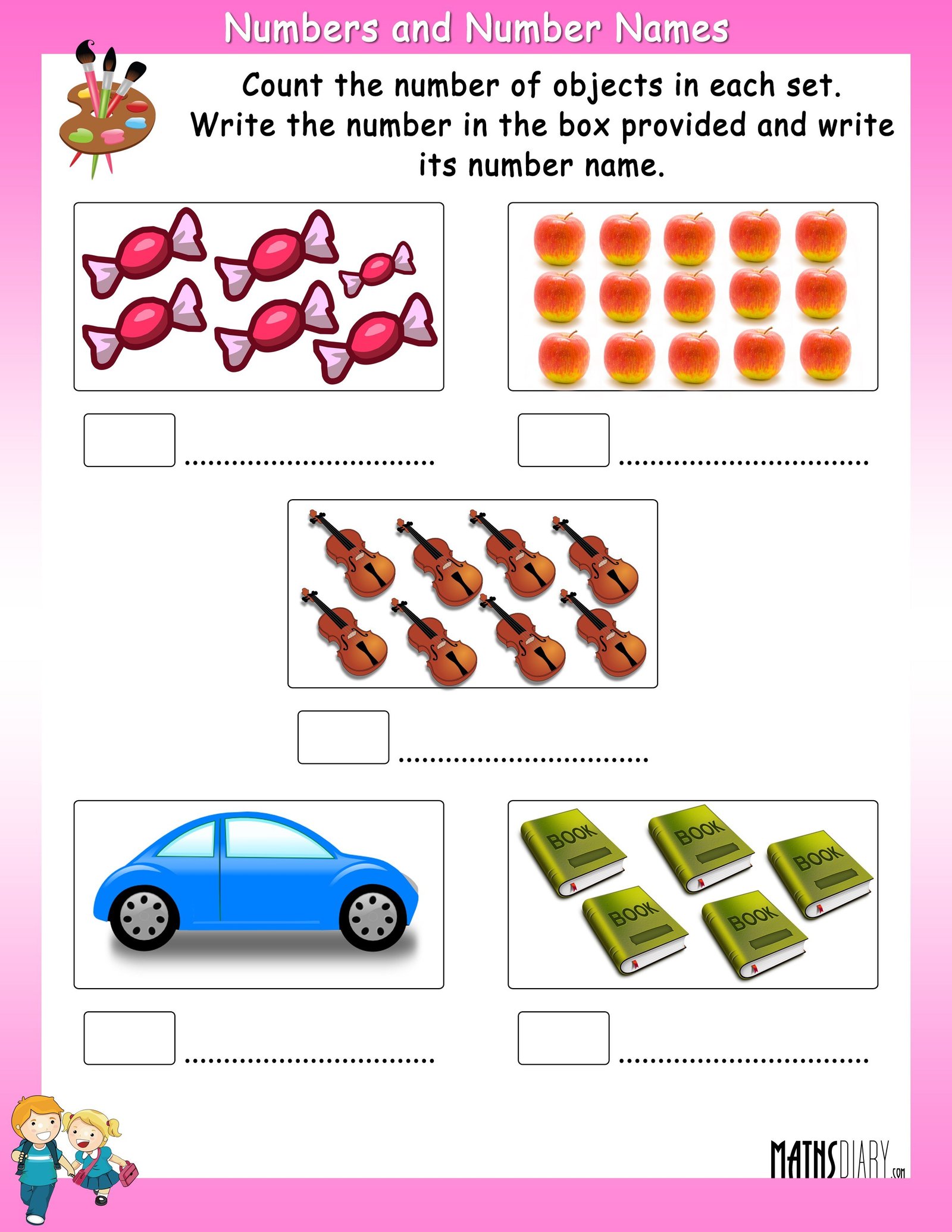 count-the-objects-in-each-set-and-write-its-number-and-number-name-worksheets-math-worksheets