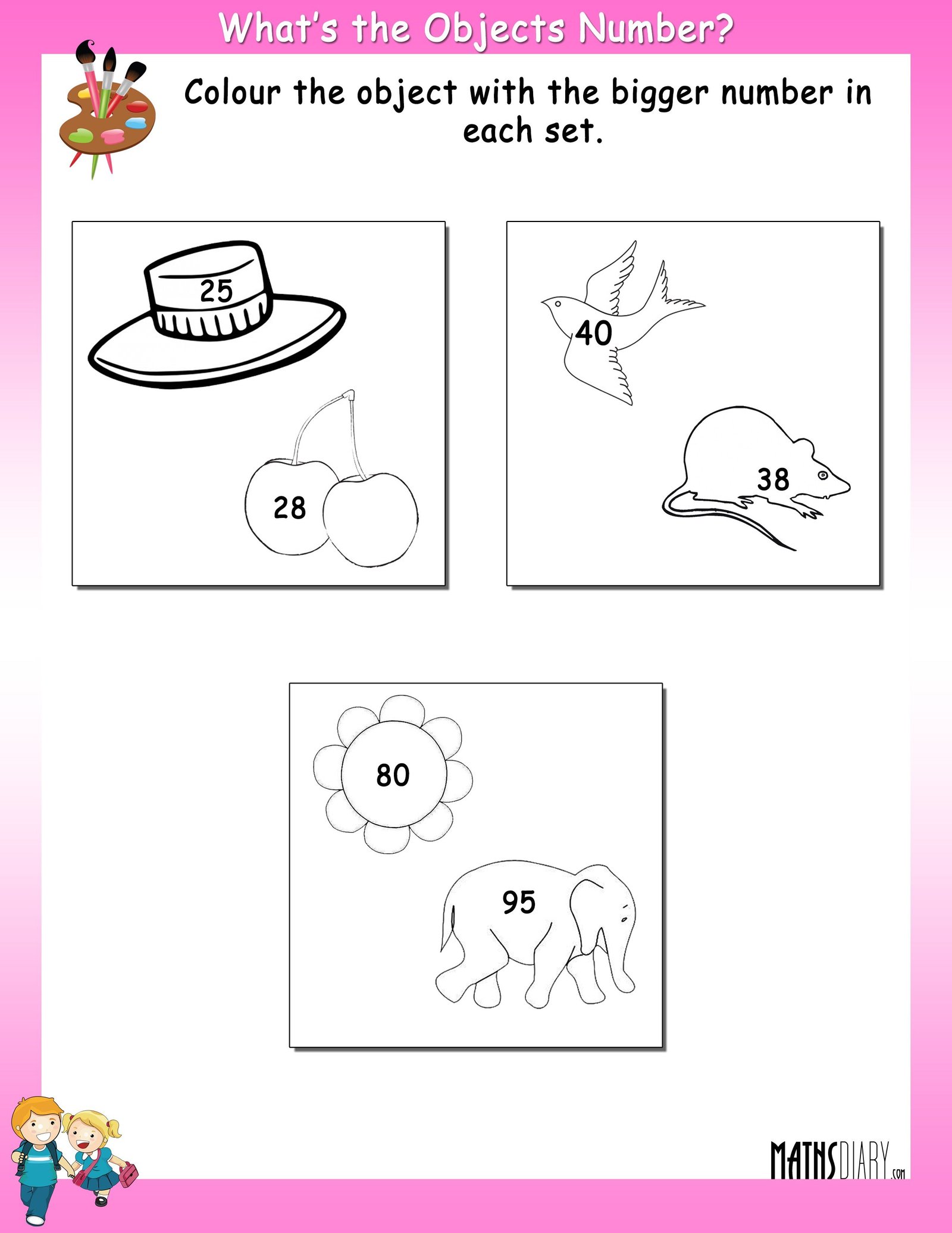 Big and Small Worksheet: Objects (Color)