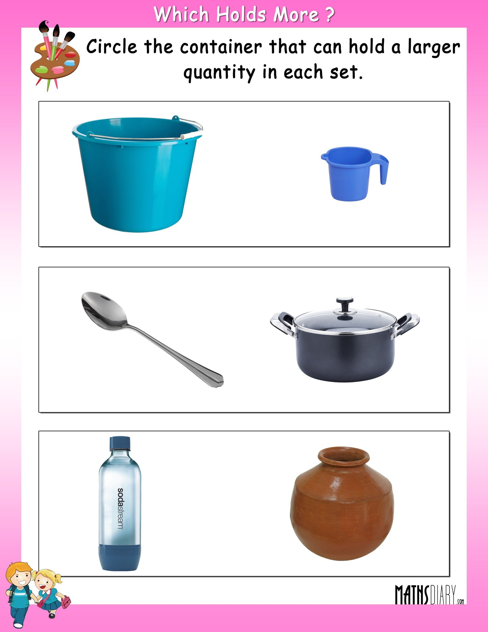 More Or Less Capacity Math Worksheets MathsDiary