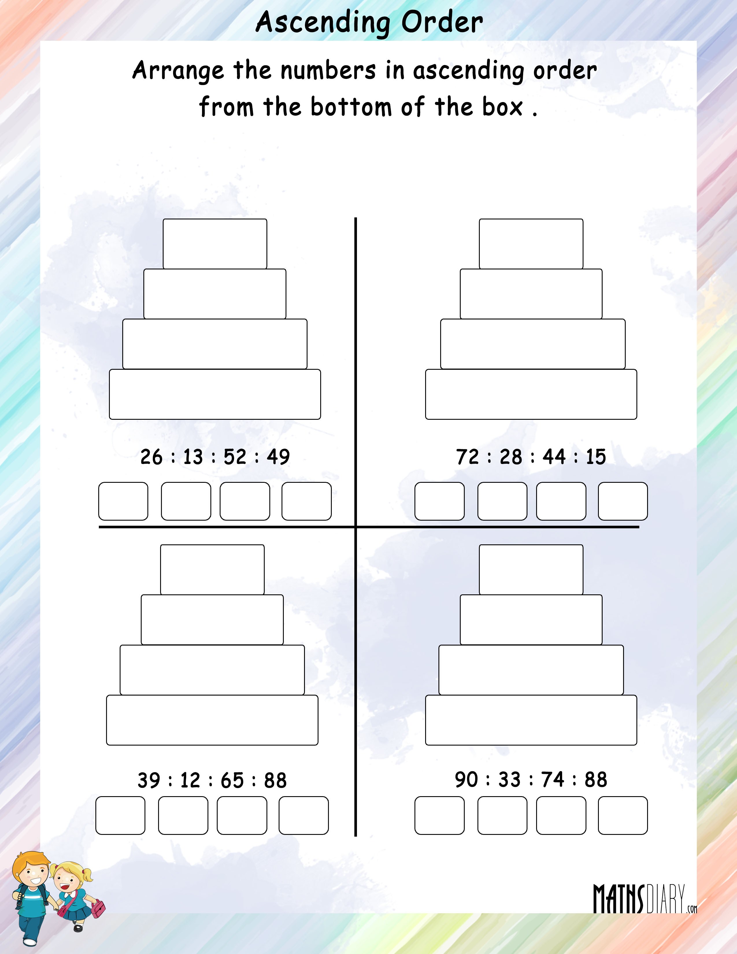 arrange-numbers-in-ascending-order-in-boxes-math-worksheets