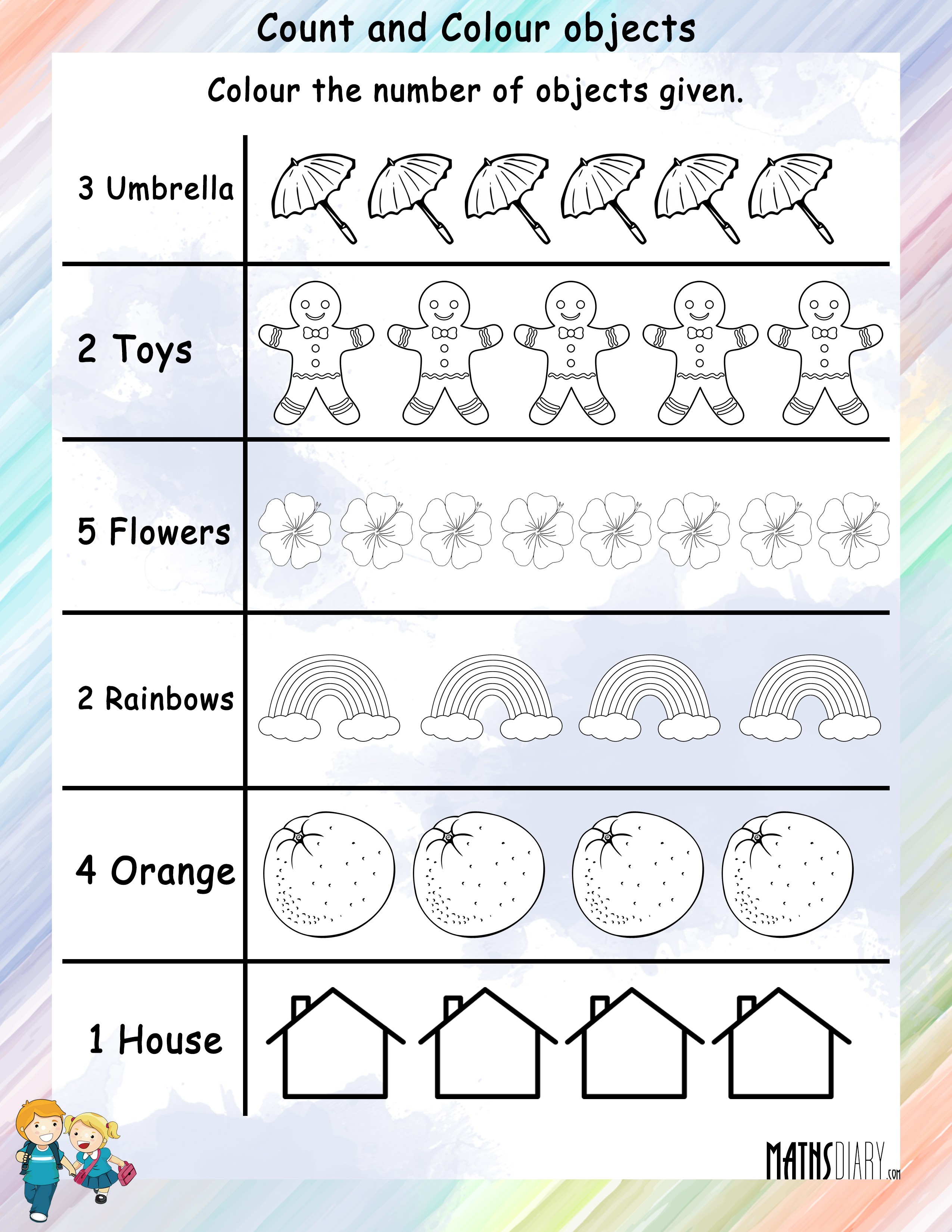 color-the-given-number-of-objects-math-worksheets-mathsdiary