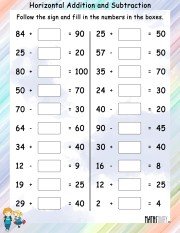 Horizontal-addition-subtraction-worksheet- 2