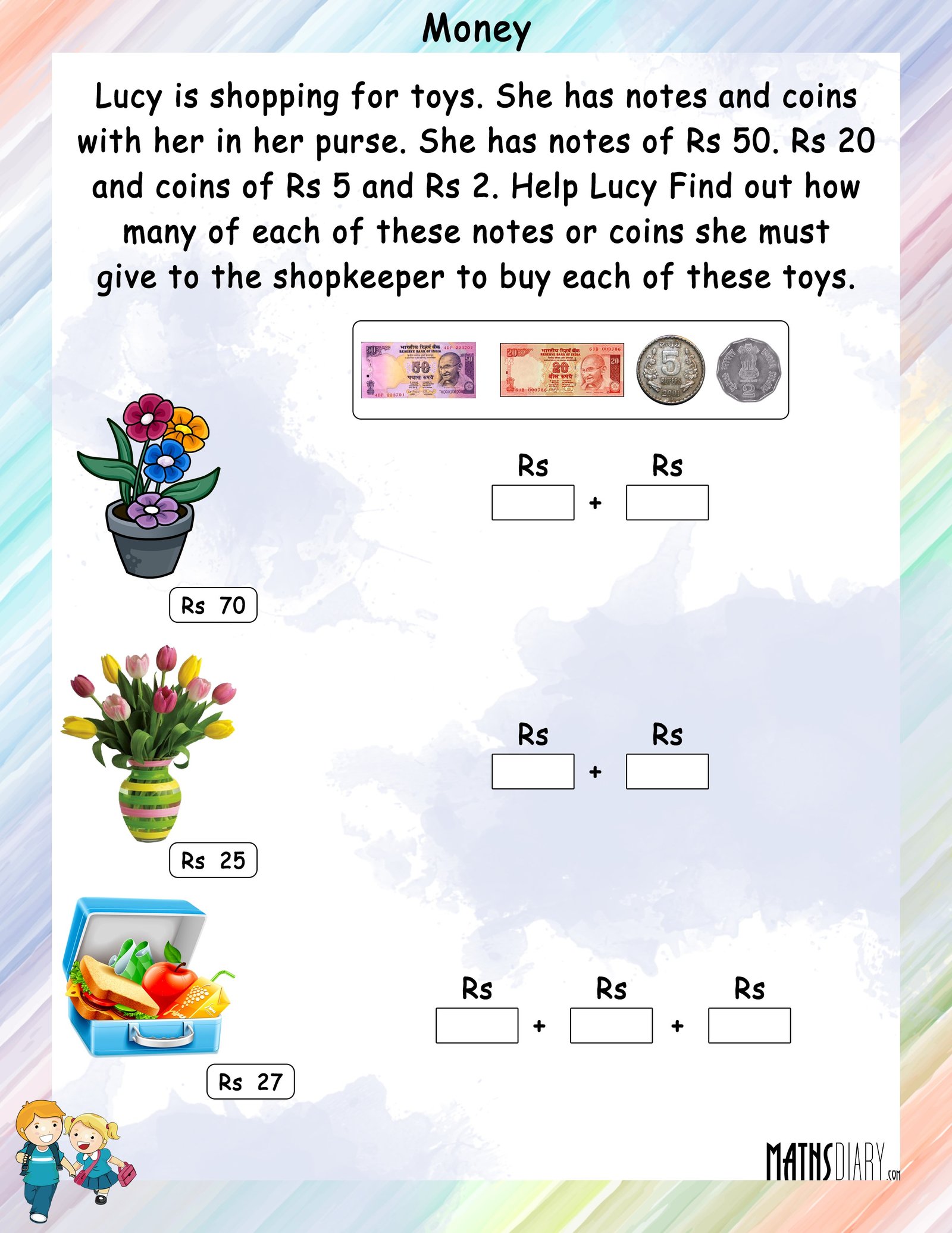 Money Math Worksheets MathsDiary