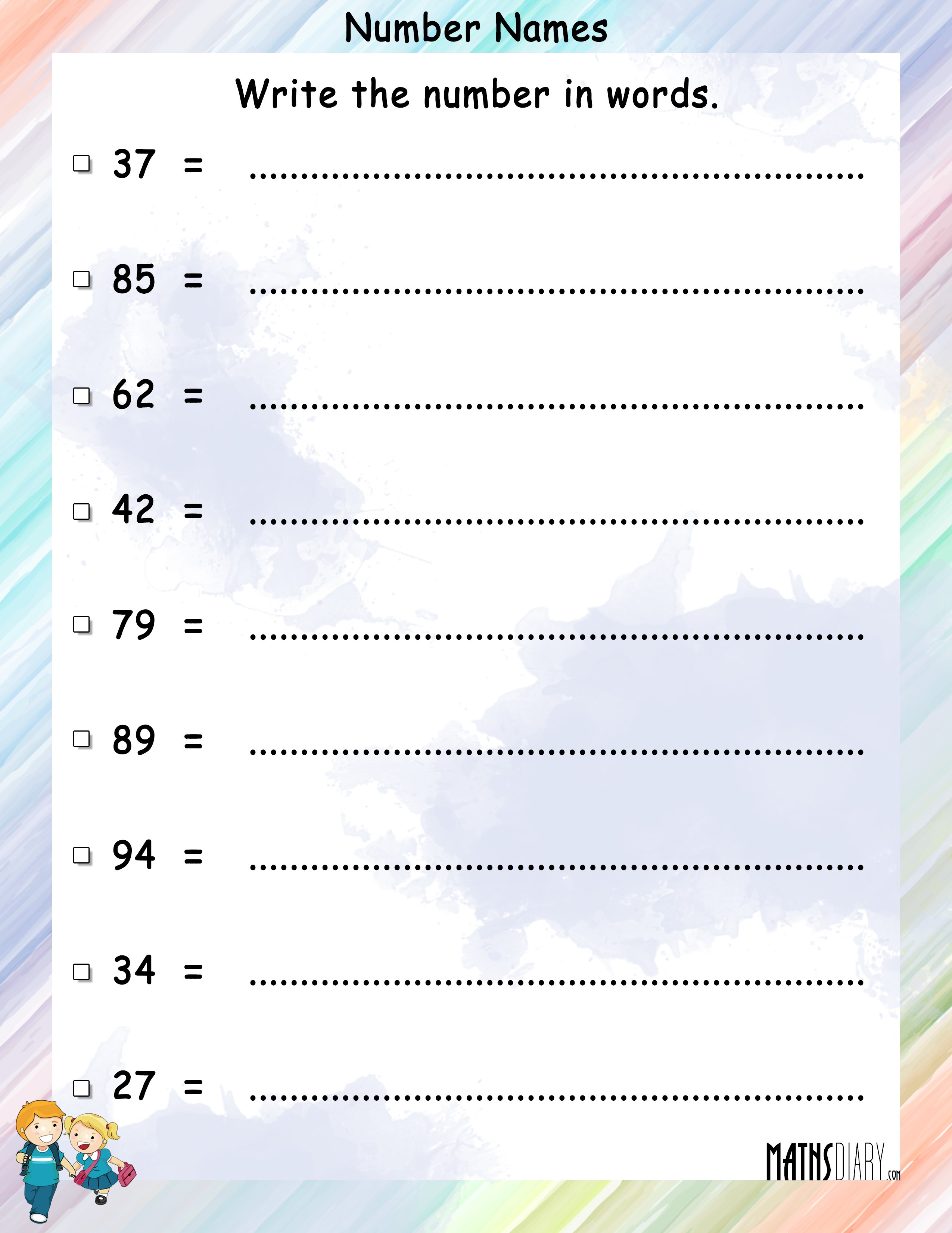 Write Numbers In Words Math Worksheets MathsDiary