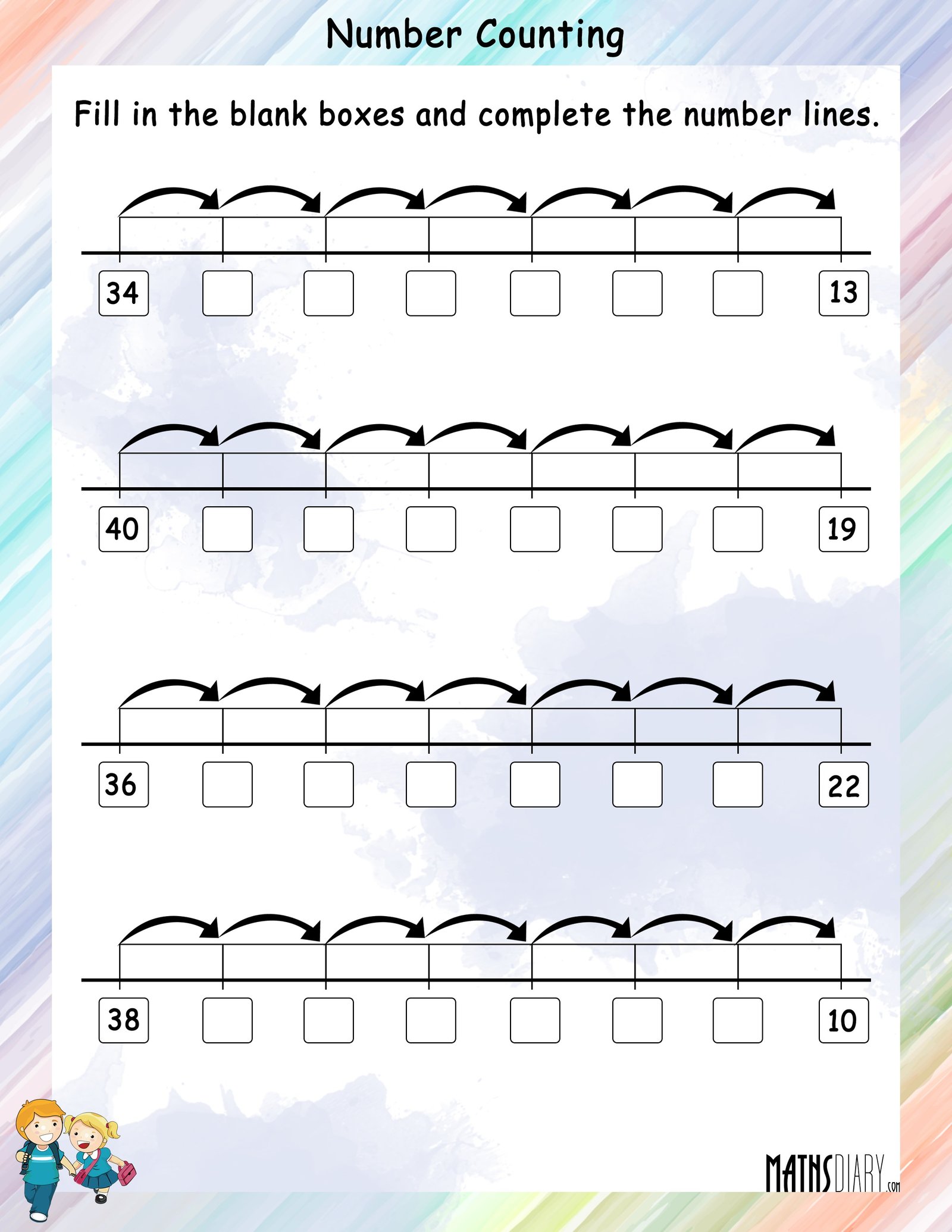 number-pattern-on-a-number-line-math-worksheets-mathsdiary