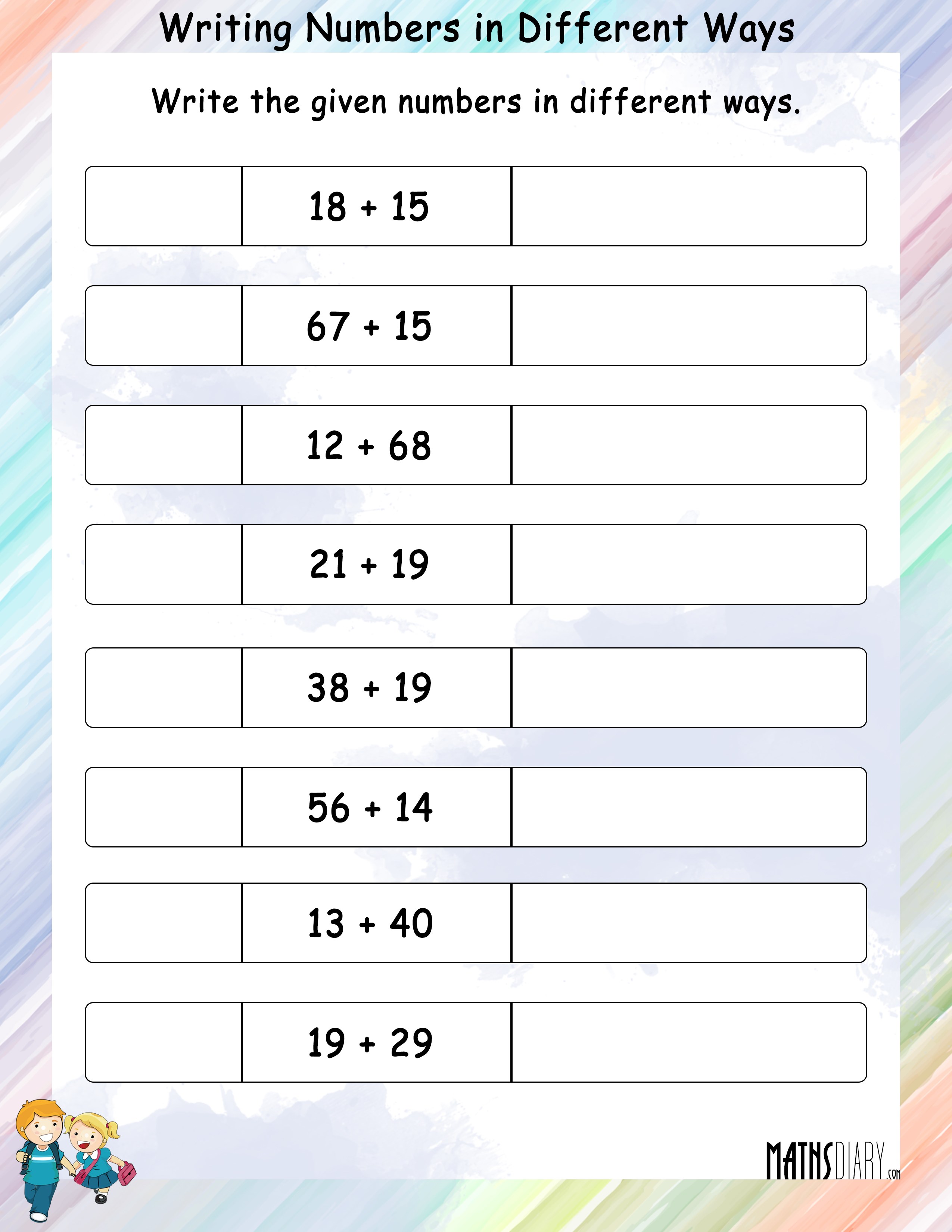 Different Ways To Write Numbers Worksheet