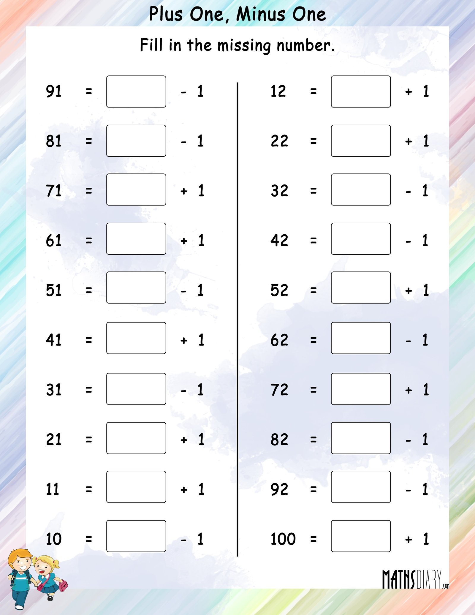 Subtraction Grade 1 Math Worksheets