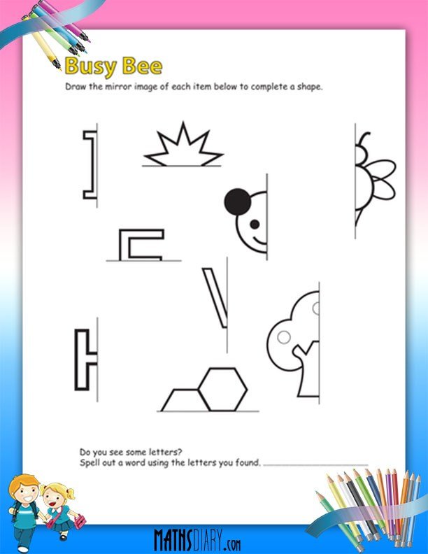 Drawing Mirror Images Worksheets Math Worksheets MathsDiary
