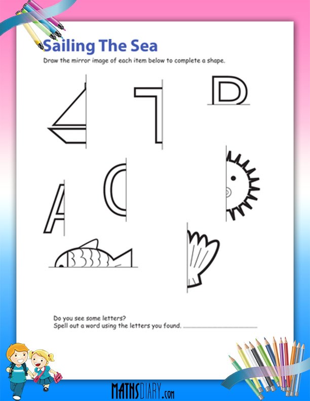 Drawing Mirror Images Worksheets Math, What Is Mirror Image In Maths
