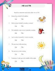 class 2 worksheet on time