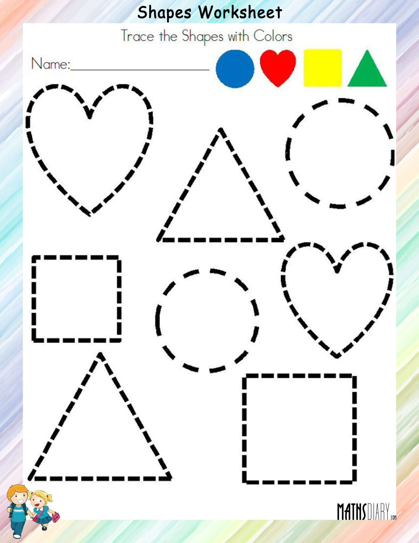 Tracing And Coloring Worksheets