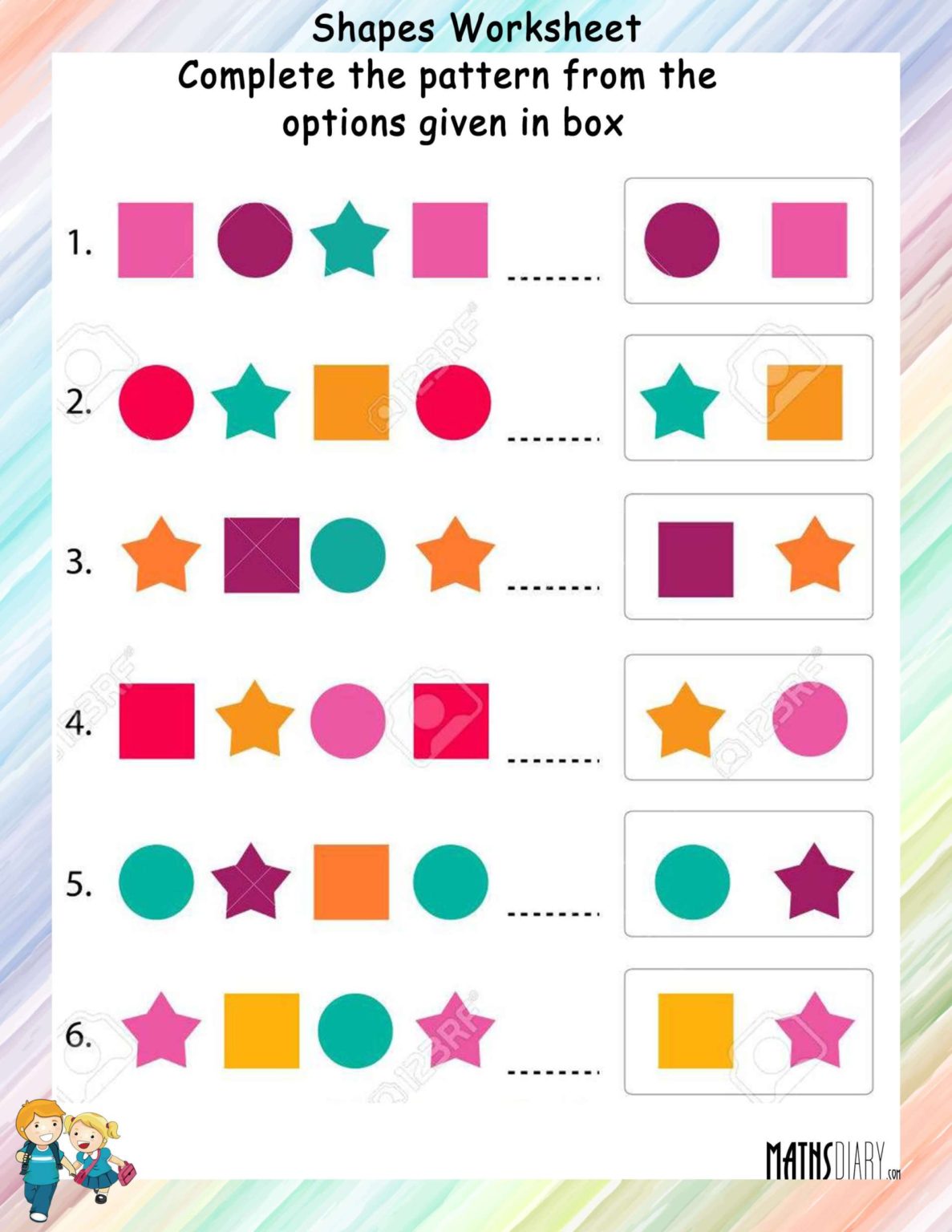 Patterns – Grade 1 Math Worksheets