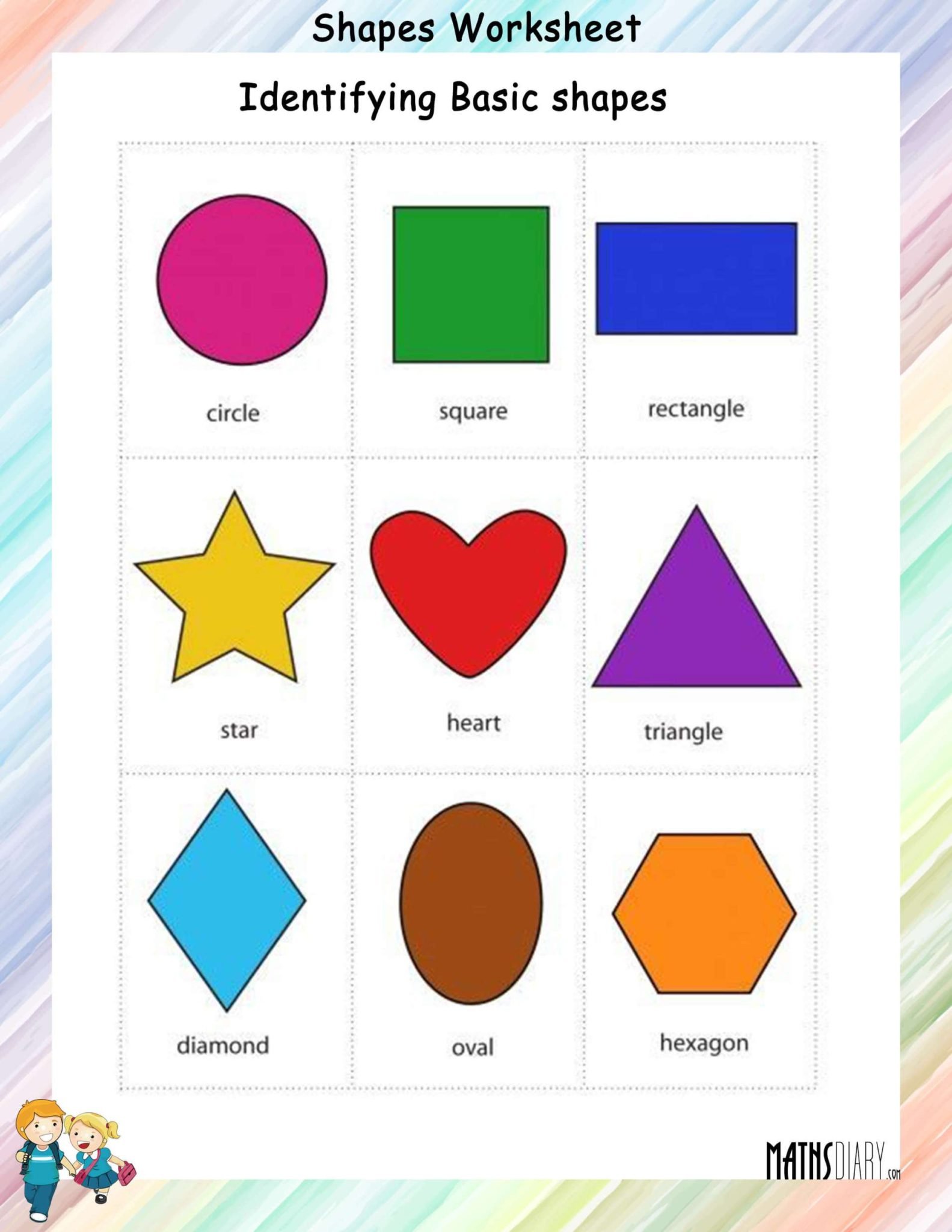 Shapes grade 1 math worksheets