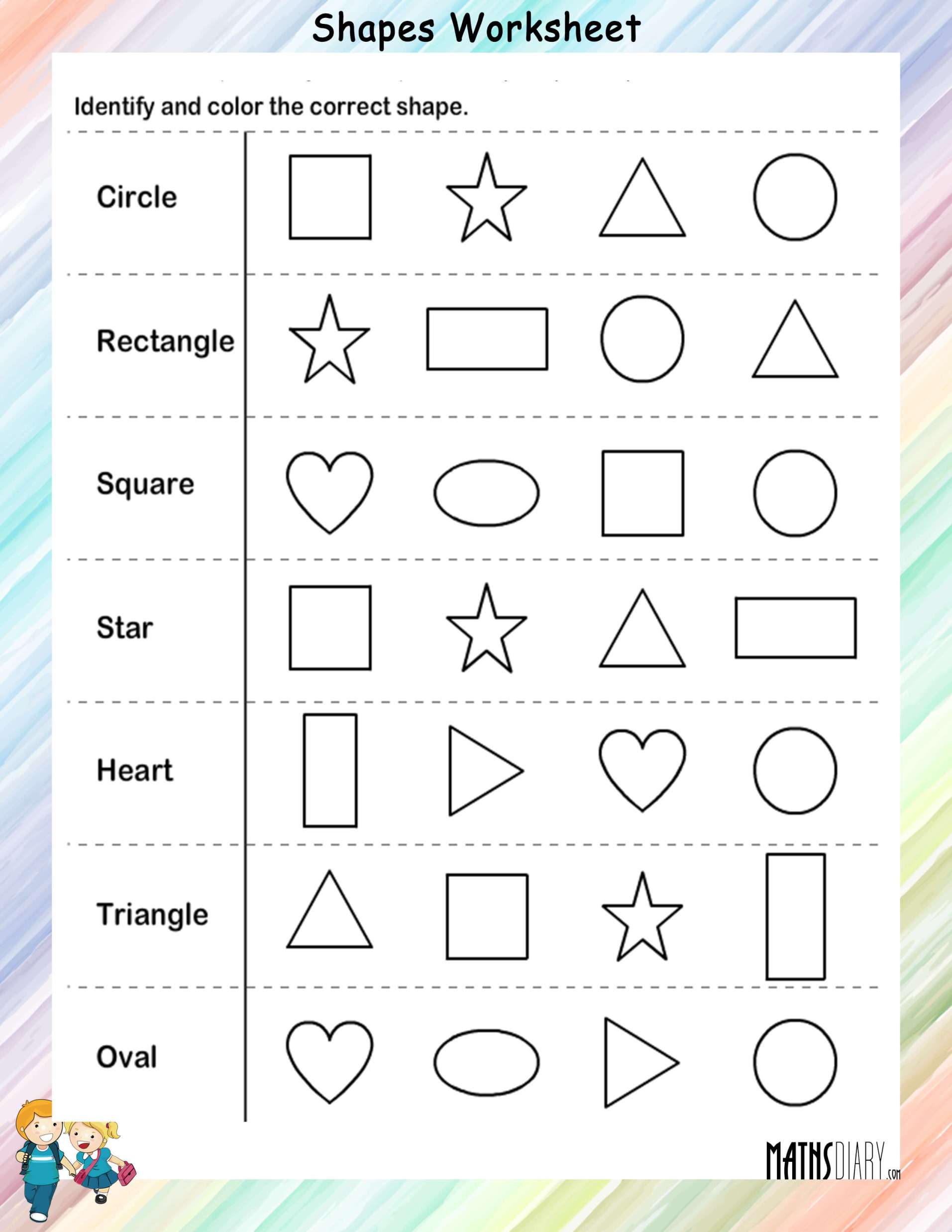 worksheet-on-shapes