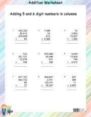 math worksheets for 4th grade adding