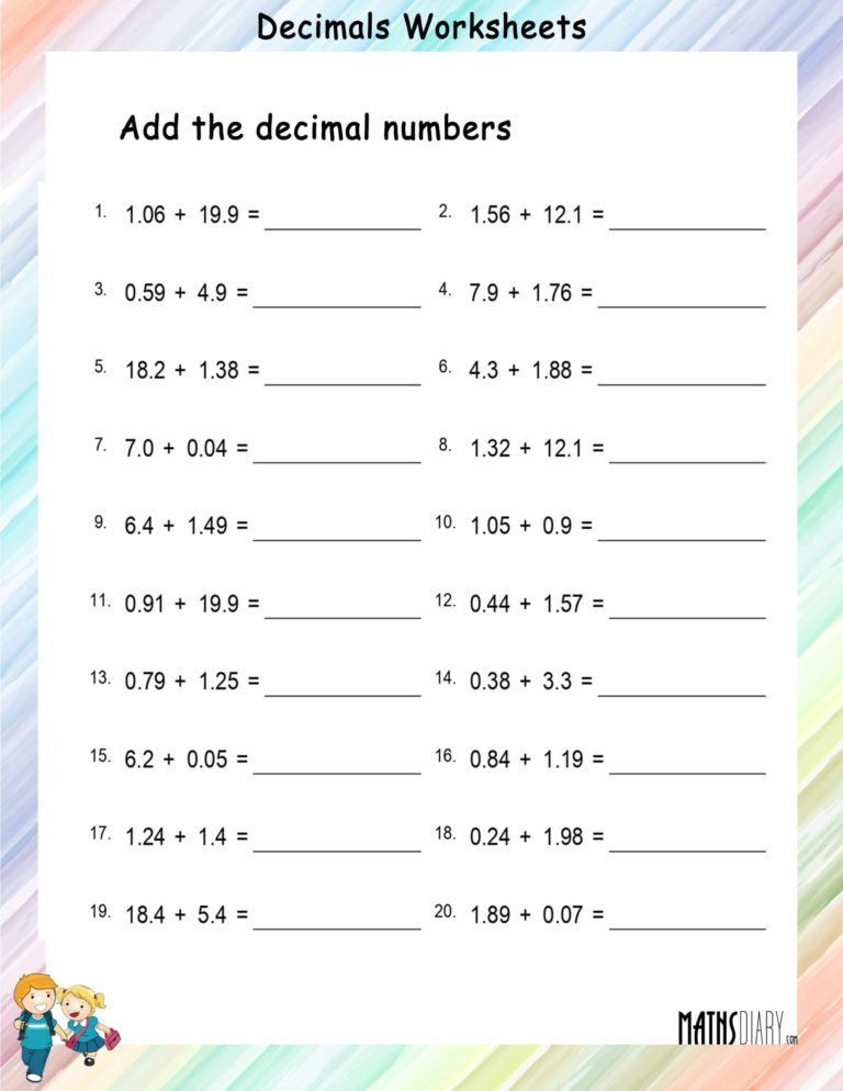 Study Math Worksheet D - Math Worksheets - MathsDiary.com